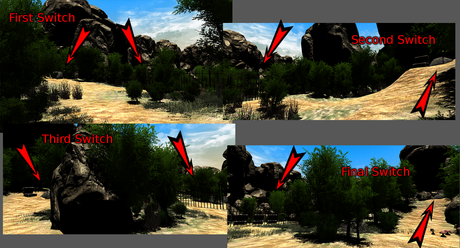 Each lever/switch of the advanced map in order