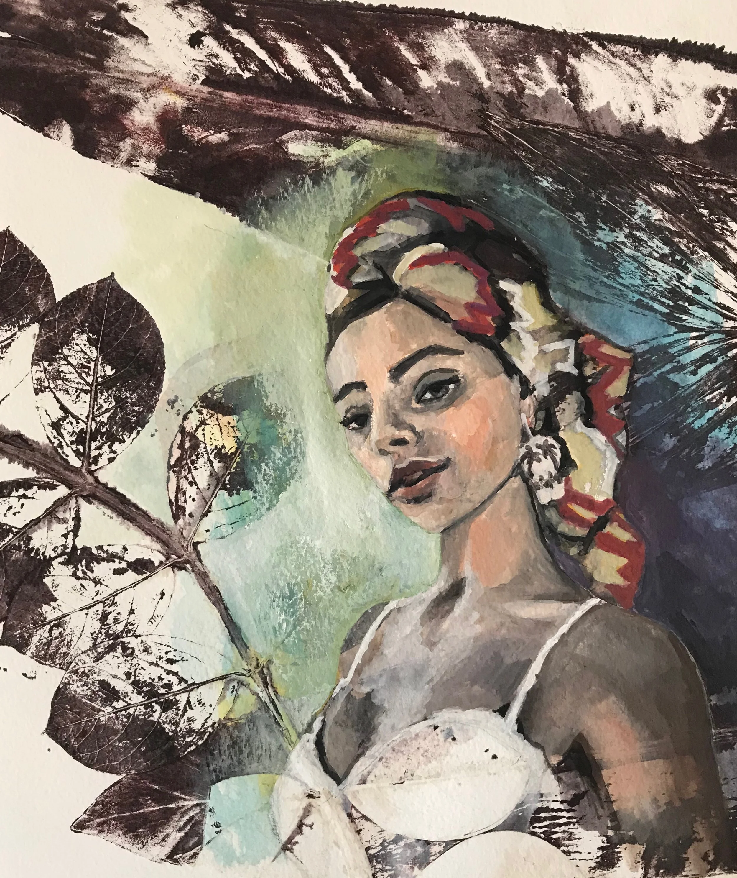 girl with the palm tree earring
