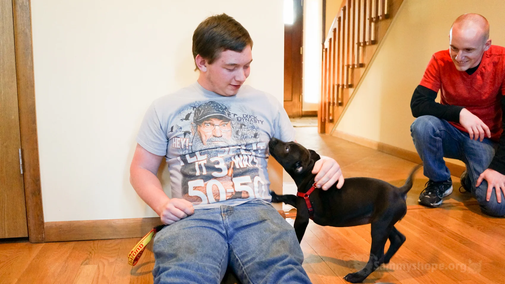 Getting to know her new family...