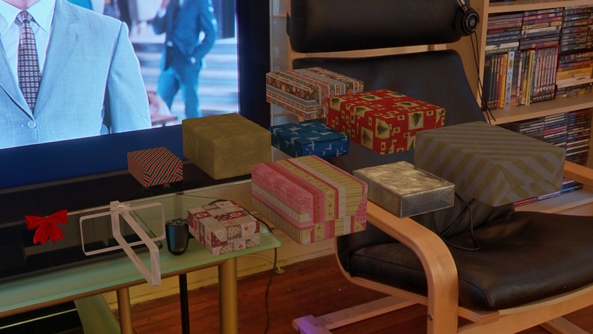 Early Model LookDev Renders. Vray render engine with one HDRi map fed through a Dome Light. These were the building blocks for all the presents throughout the film.