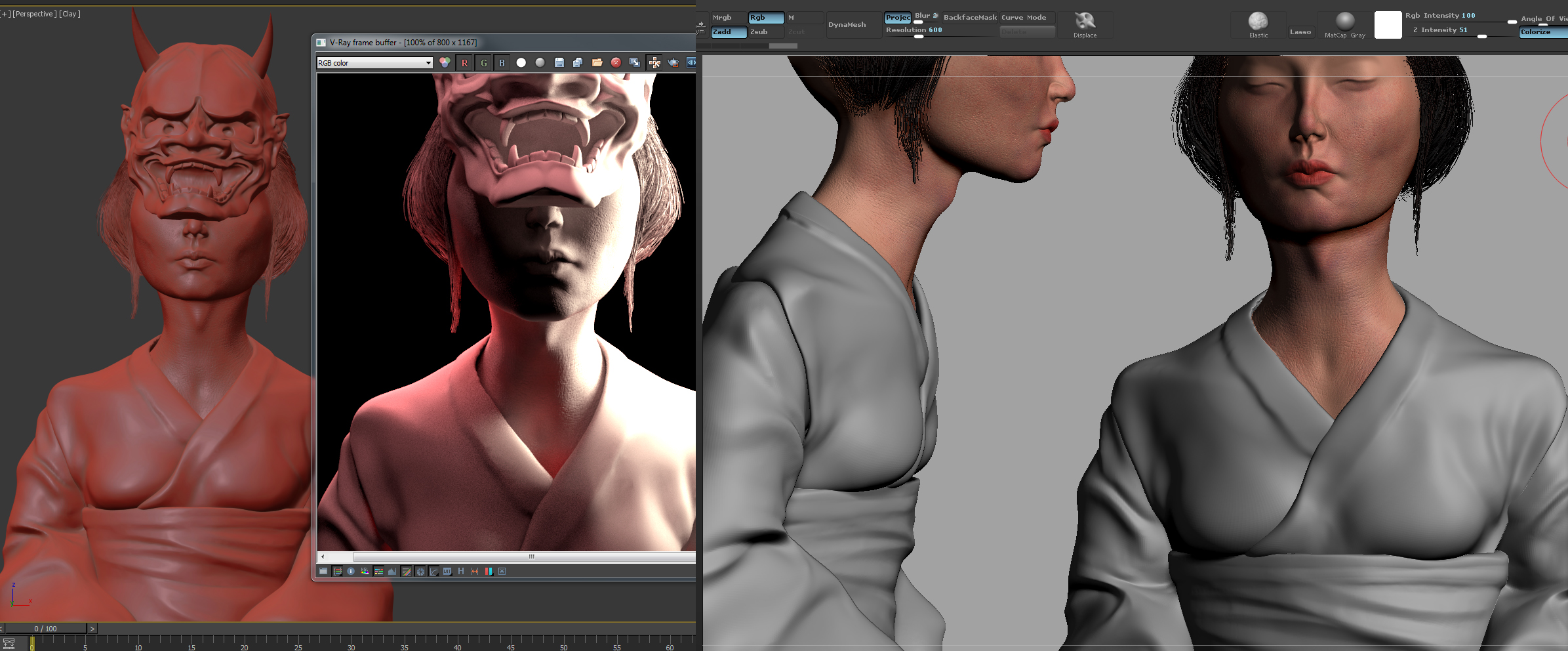 The entire model was started on ZBrush and then moved on to 3DS Max for rendering