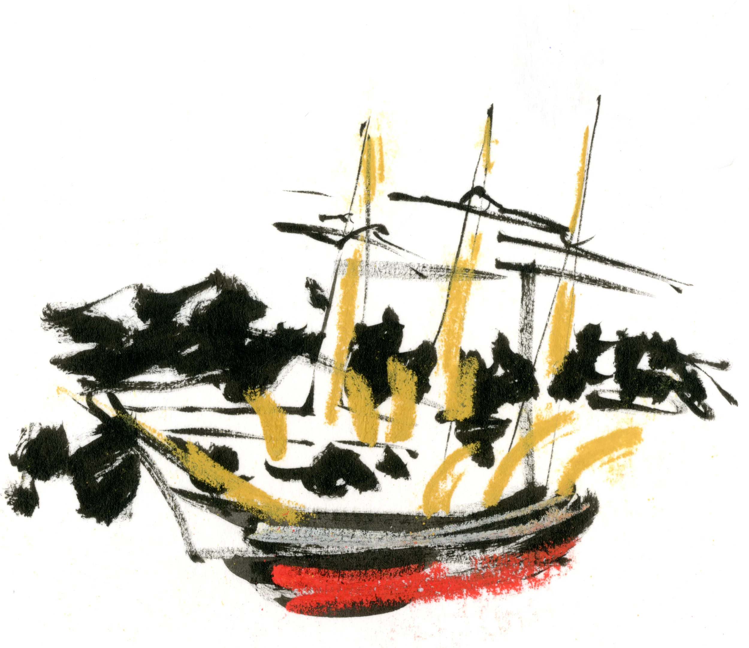 Drawn from a ferry. © Carly Larsson 2014