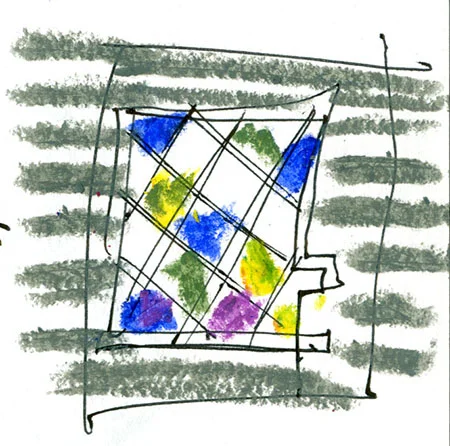 The windows were made with manganese oxide which changes color in the sunlight. People in the 1800s saw this as a defect but I thought it was beautiful! © Carly Larsson 2014