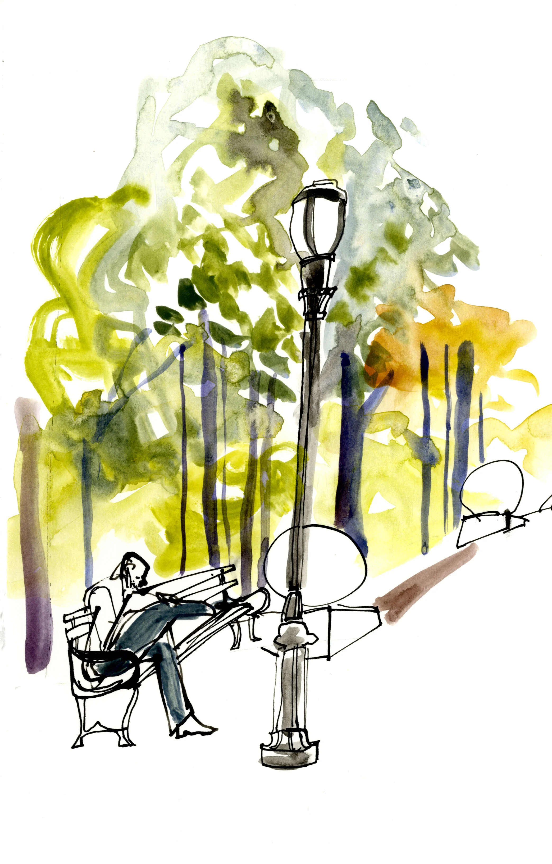 Man reading in Fort Greene Park © Carly Larsson 2014