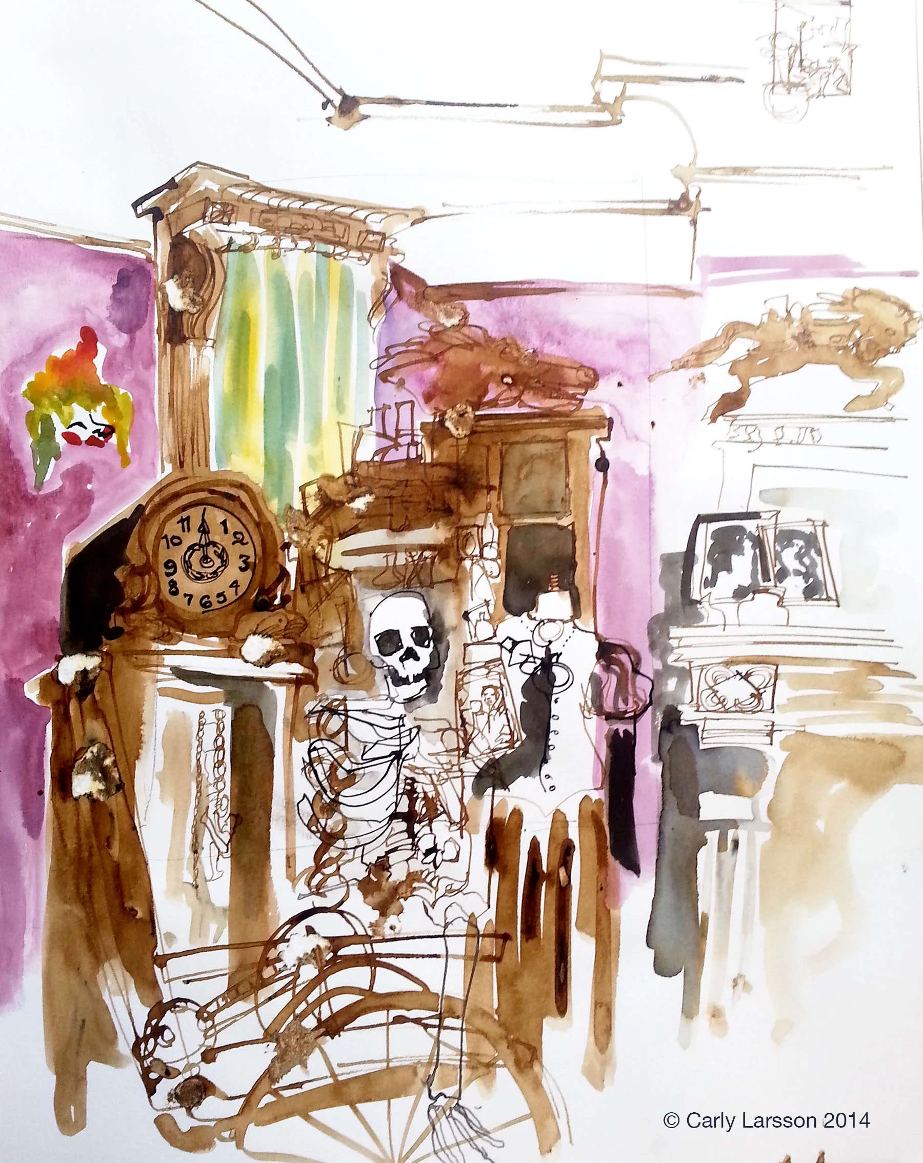 Decorations inside the parlor of Halloween 313 