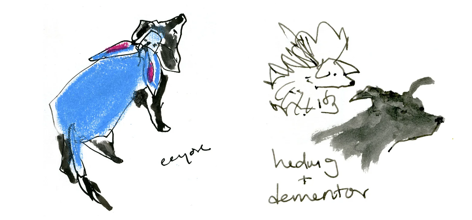 Eeyore Hedwig and Dementor.jpg