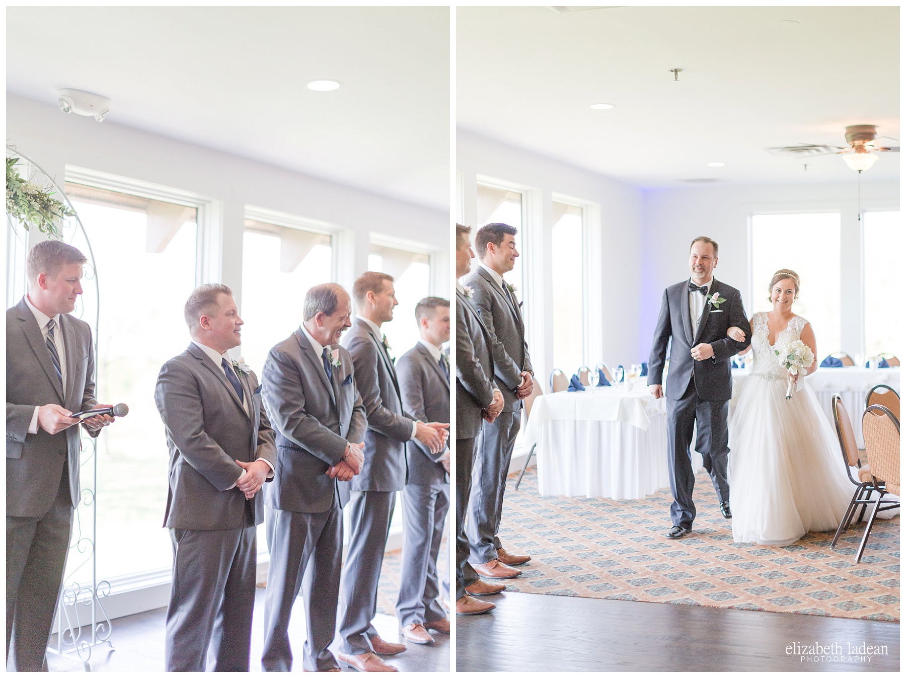 Indoor wedding ceremony at Deer Creek Golf Club