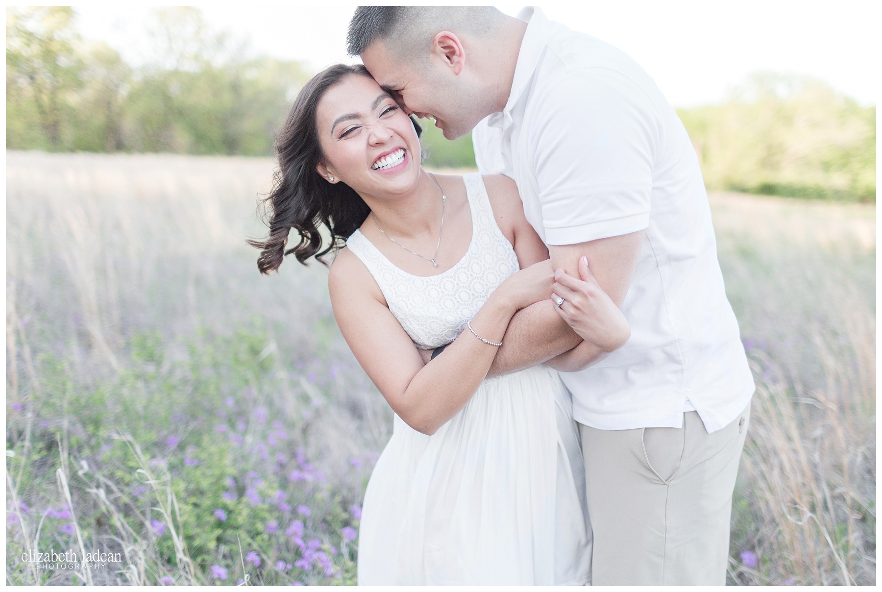 Wildflower field engagement photos