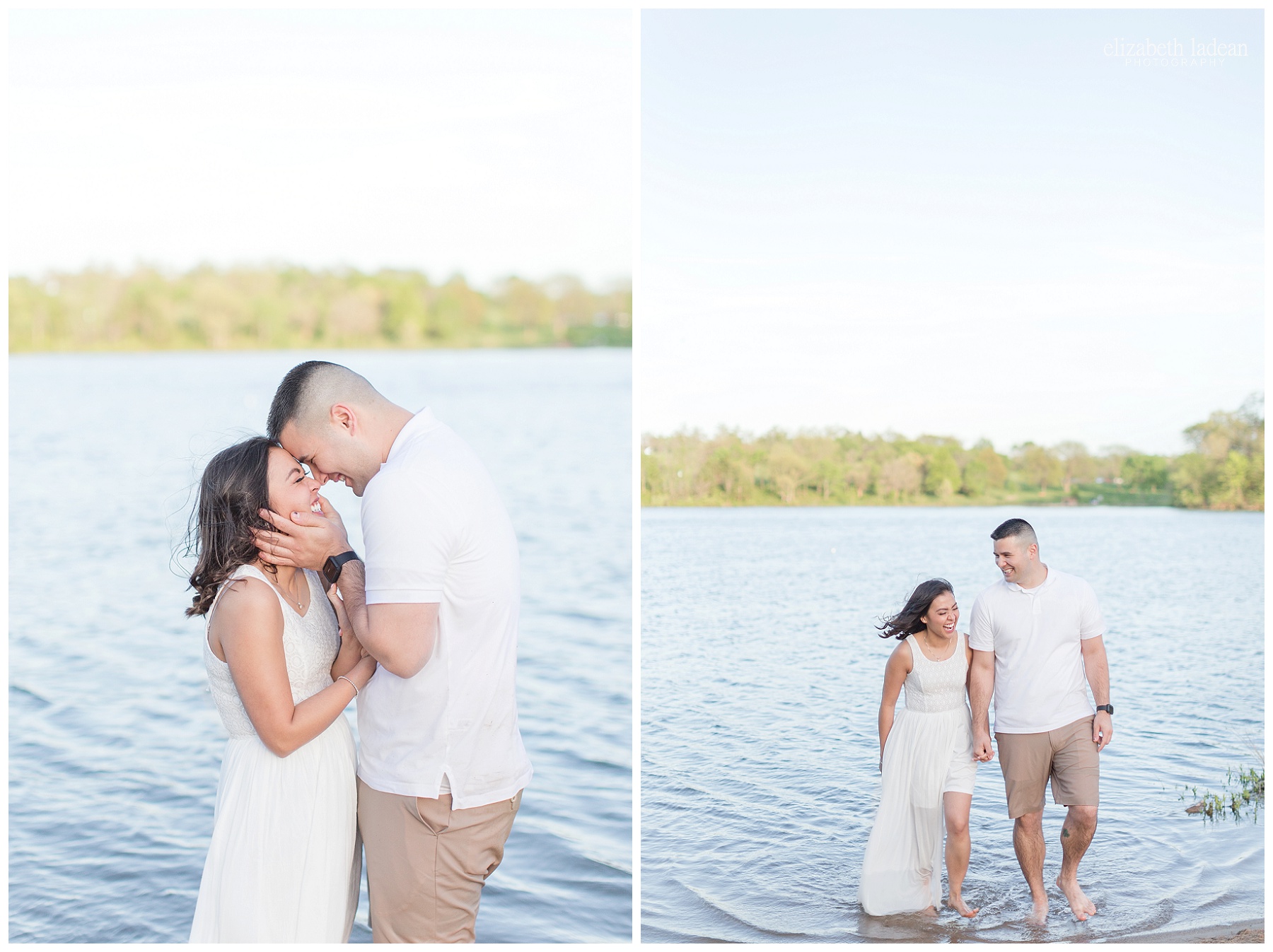 In the water engagement photography