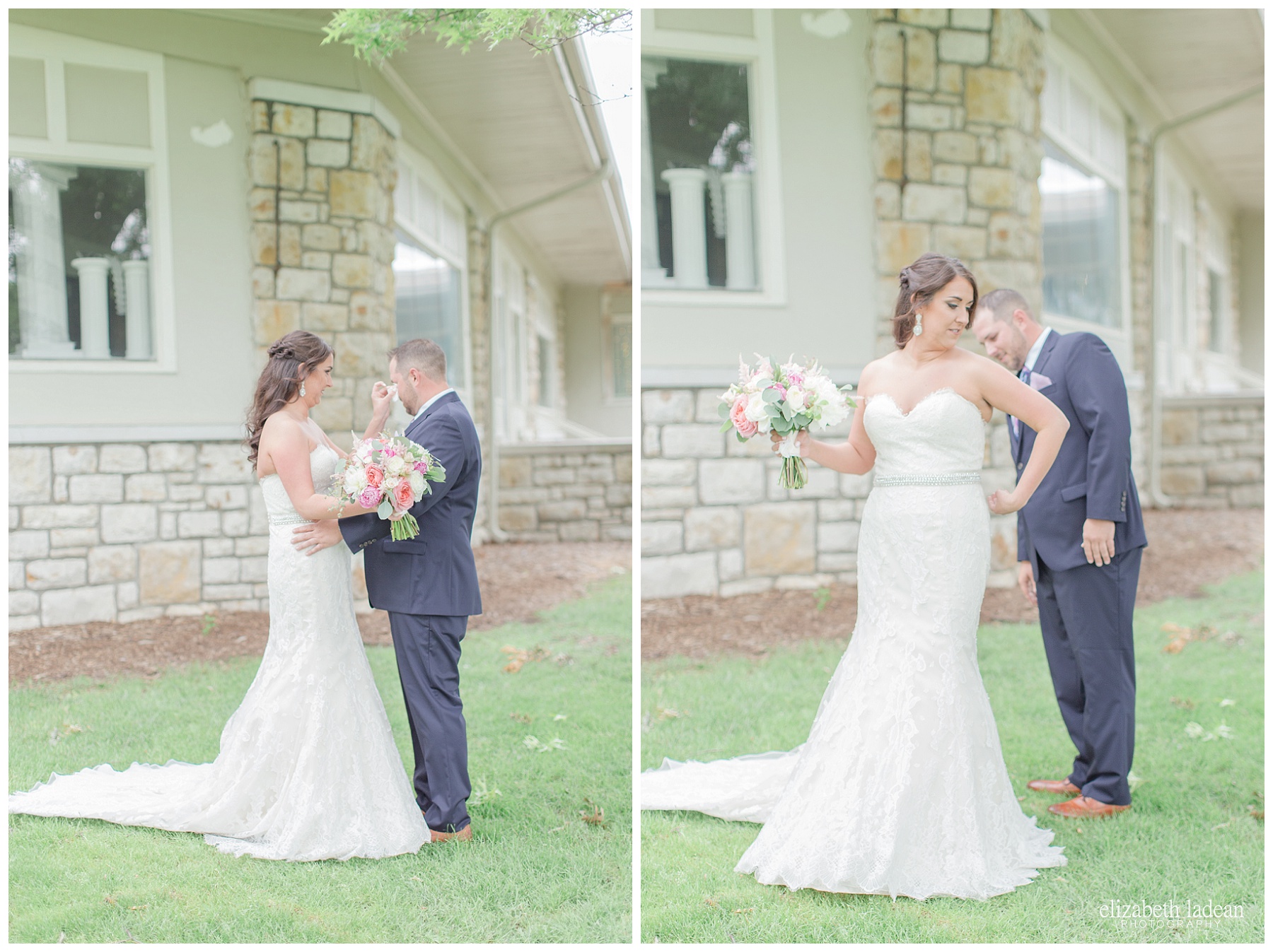 First Look wedding photography at Hillcrest Country Club