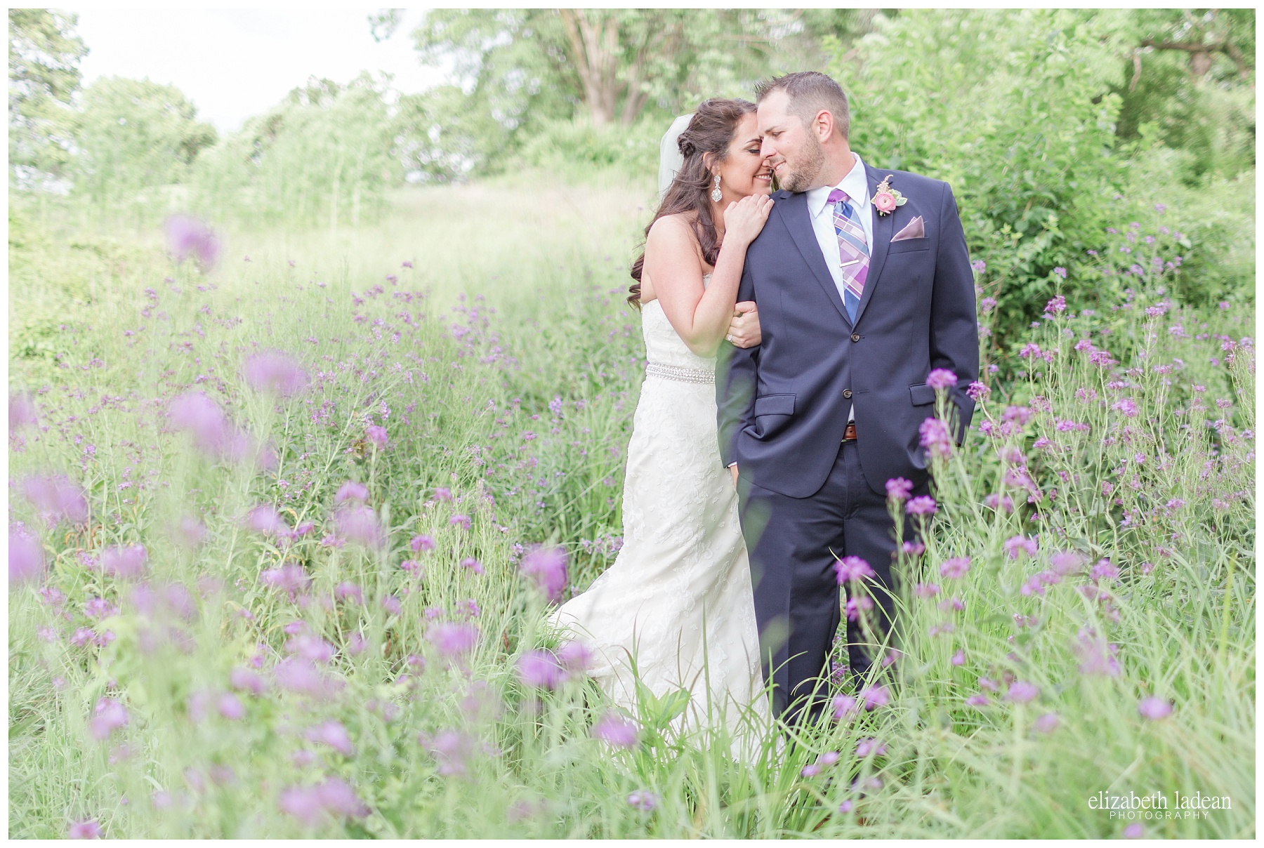 Purple wildflowers wedding photography