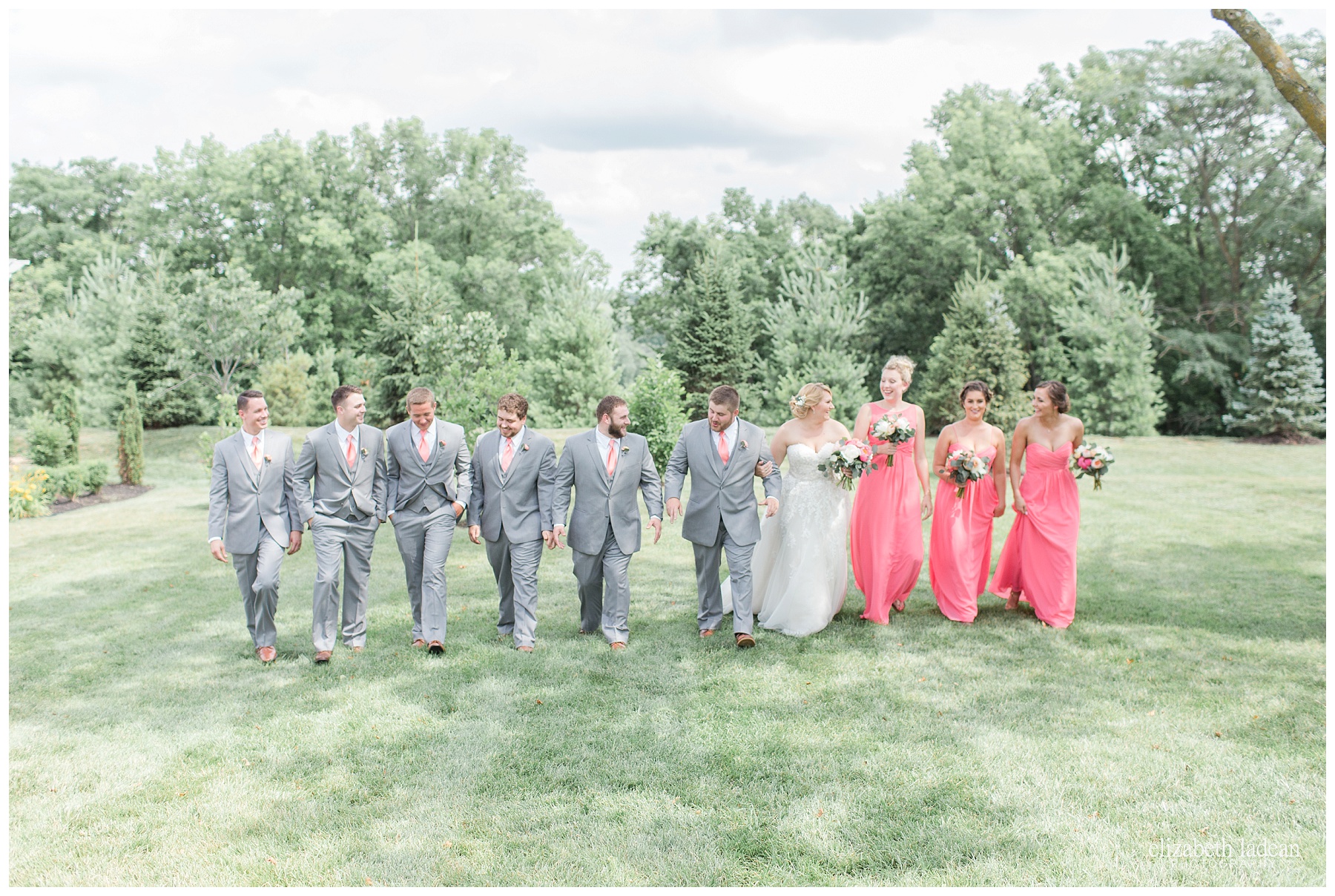 wedding party photos at eighteen ninety event space