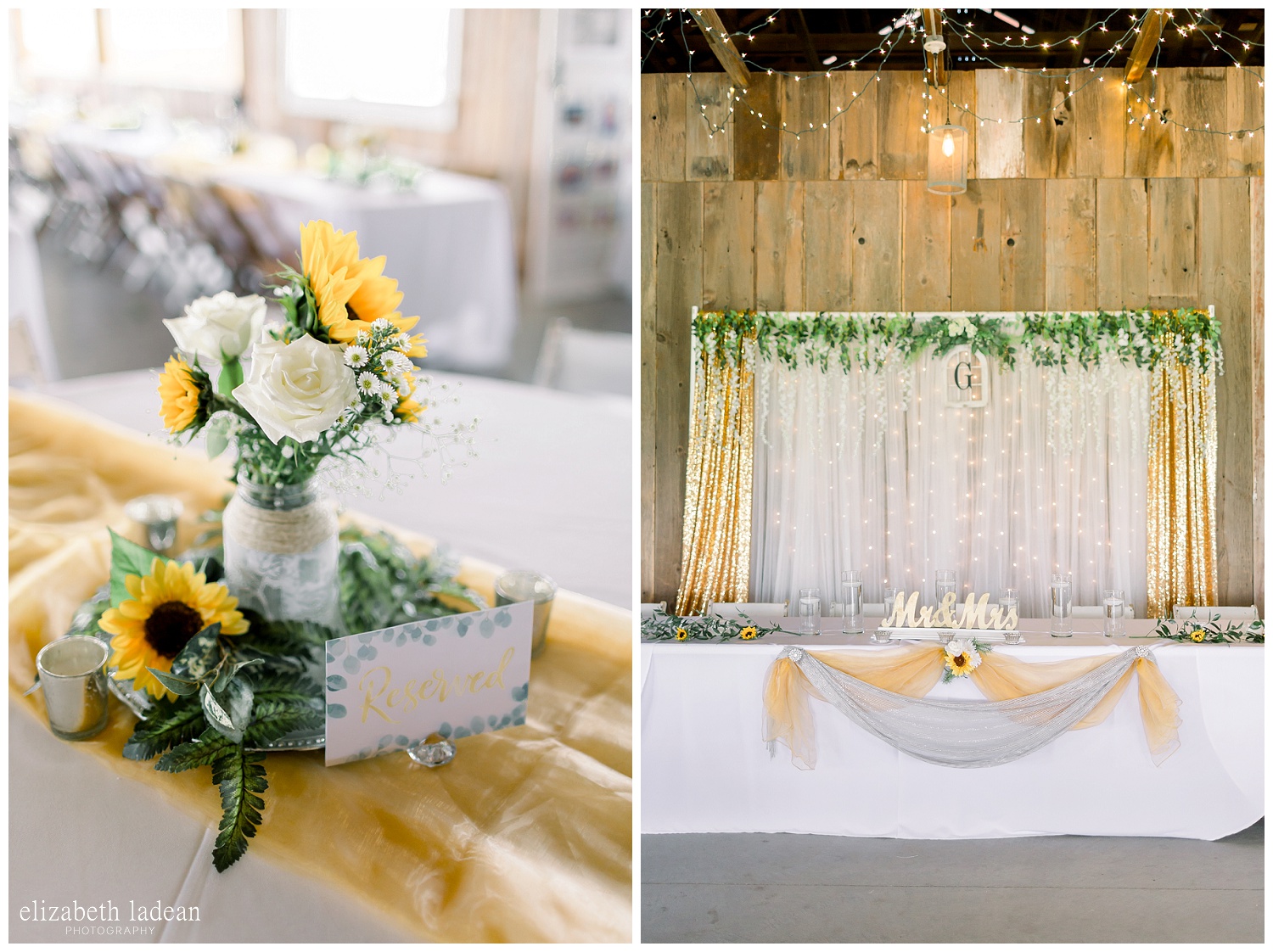  Sunflower themed wedding reception decoration 