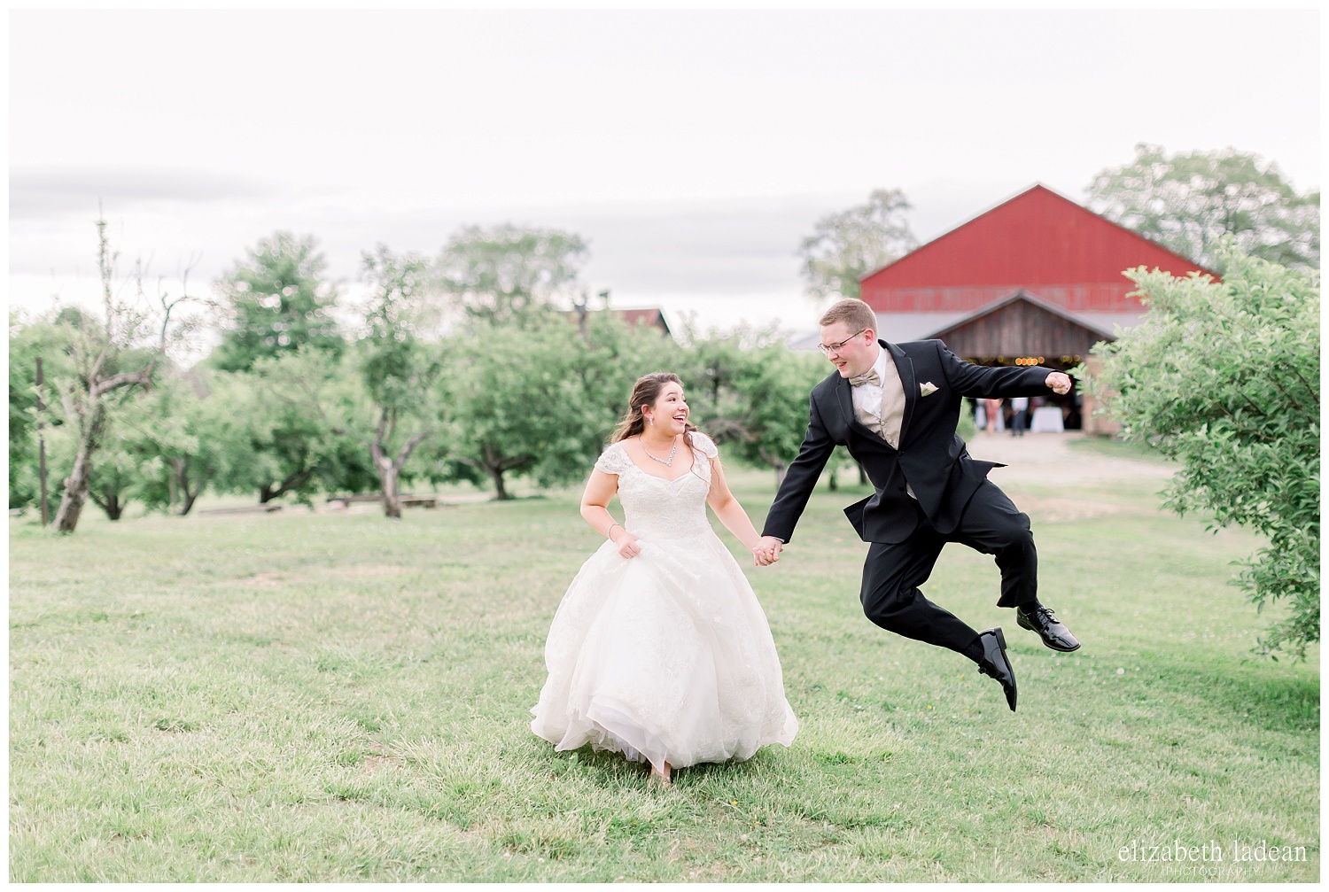 Weston Red Barn Farm wedding photos in the apple orchard