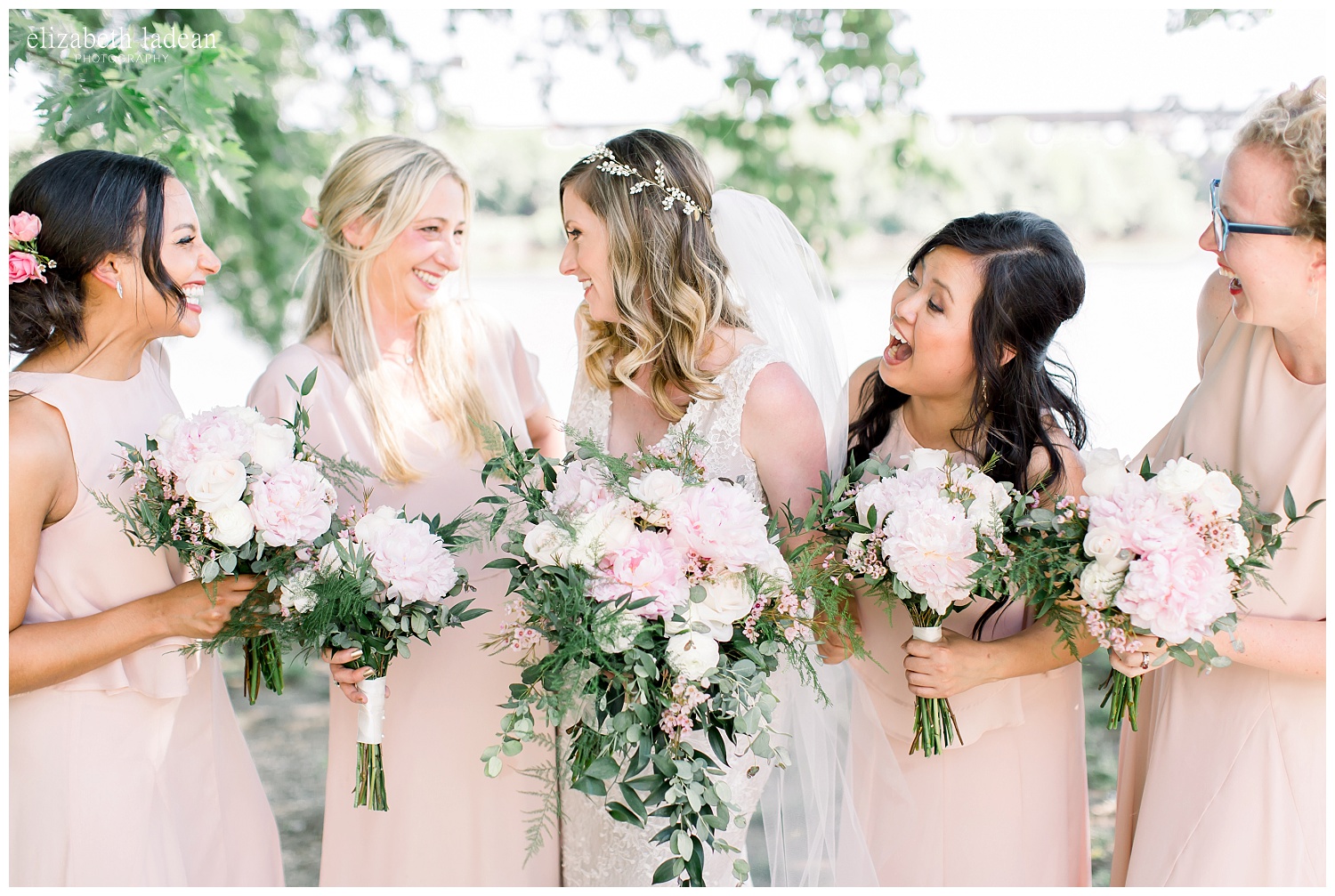  bridal party photos at kaw point park in kansas city 