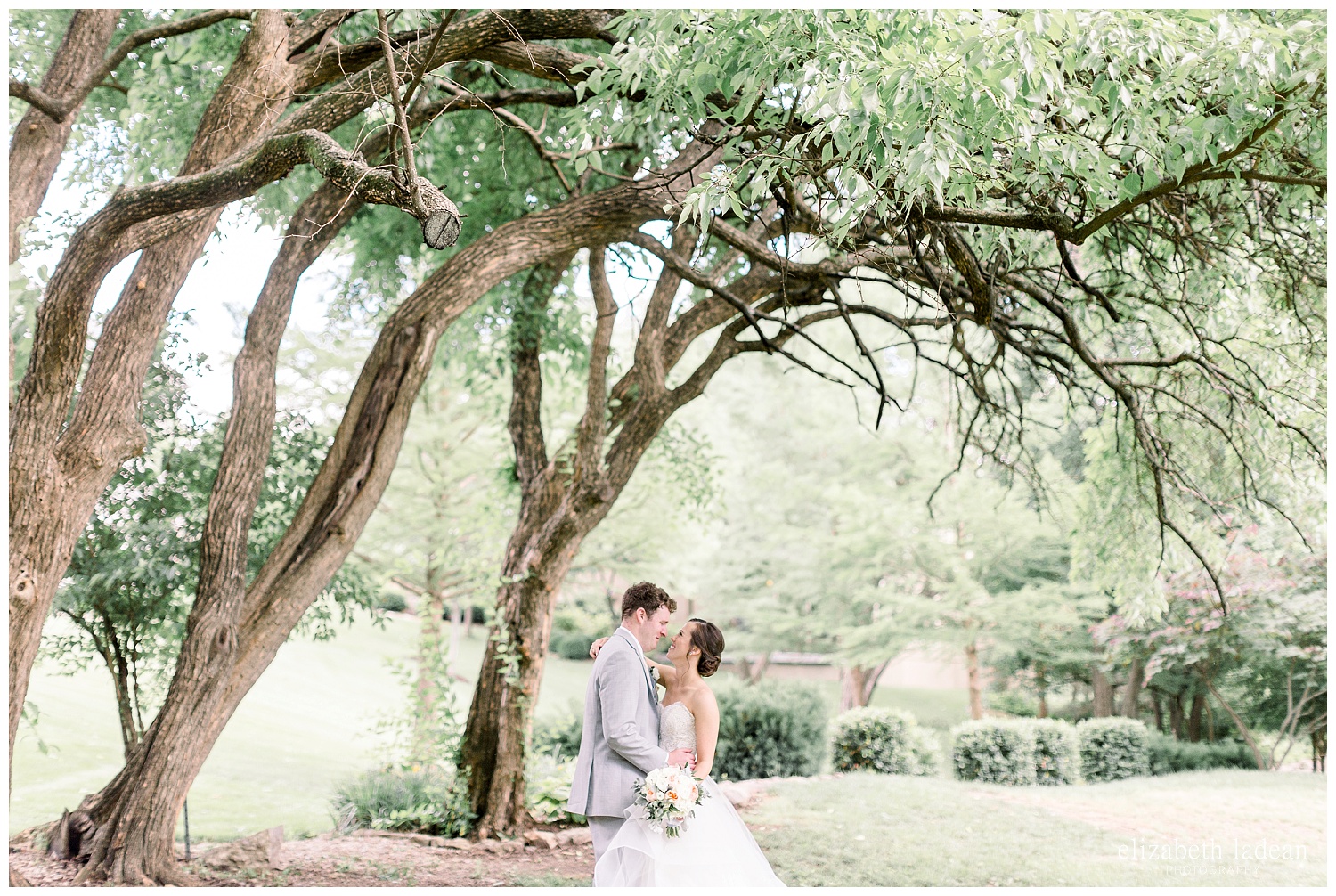  Bride and groom portraits at Deer Creek Golf Club, Kansas 