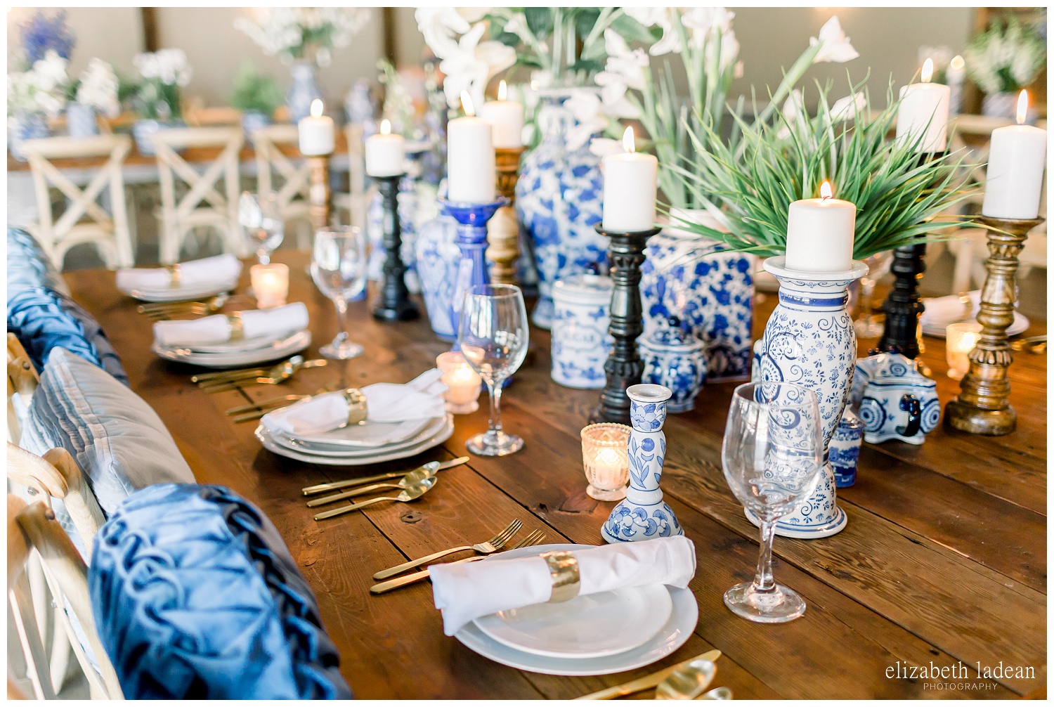 blue and white old italian wedding