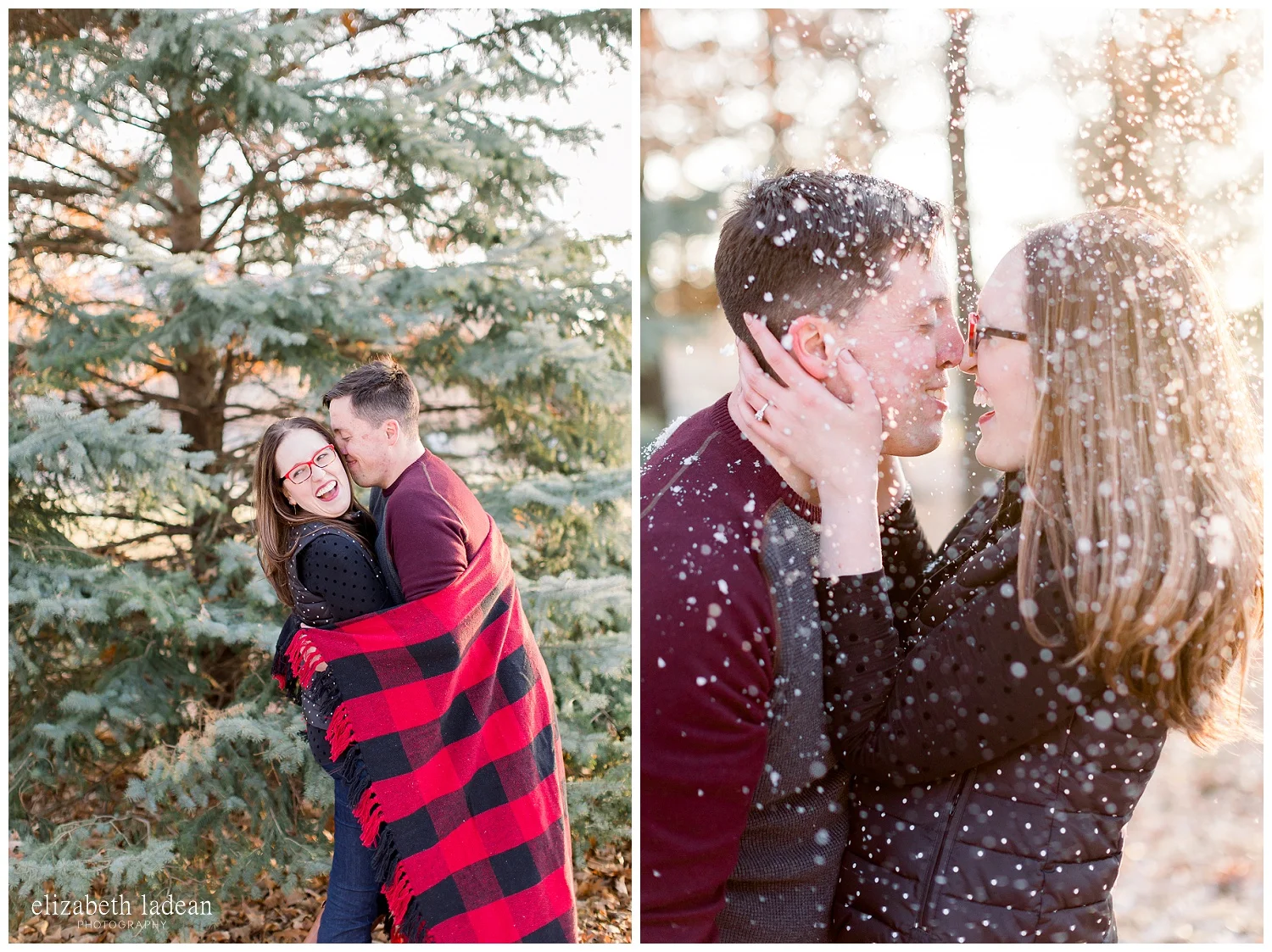 winter engagement photos in Kansas City