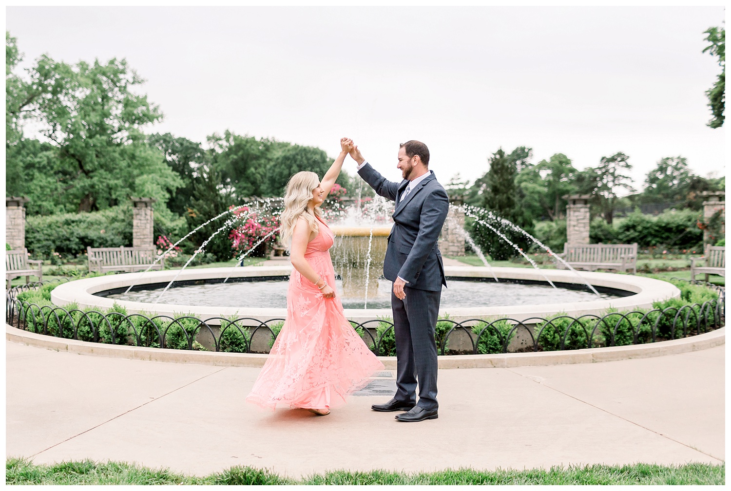 Rose Garden Engagement Photos At Loose Park Alexis Brian