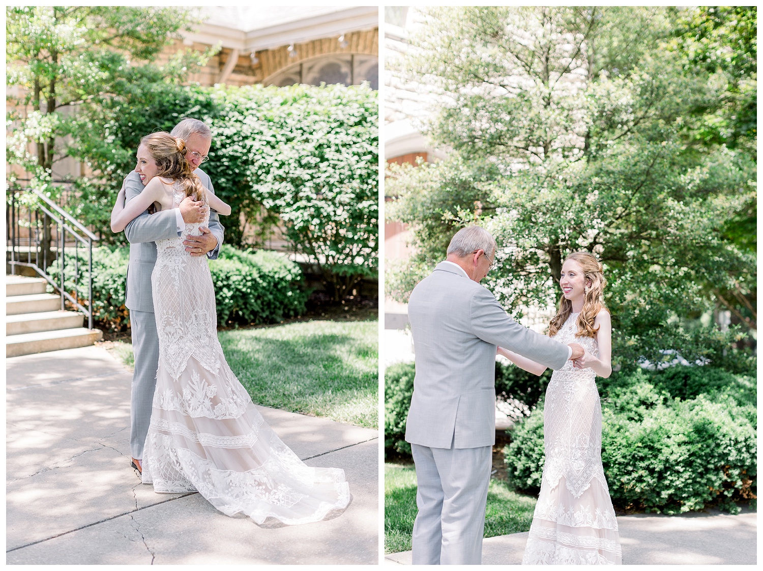 father daughter first looks on wedding day