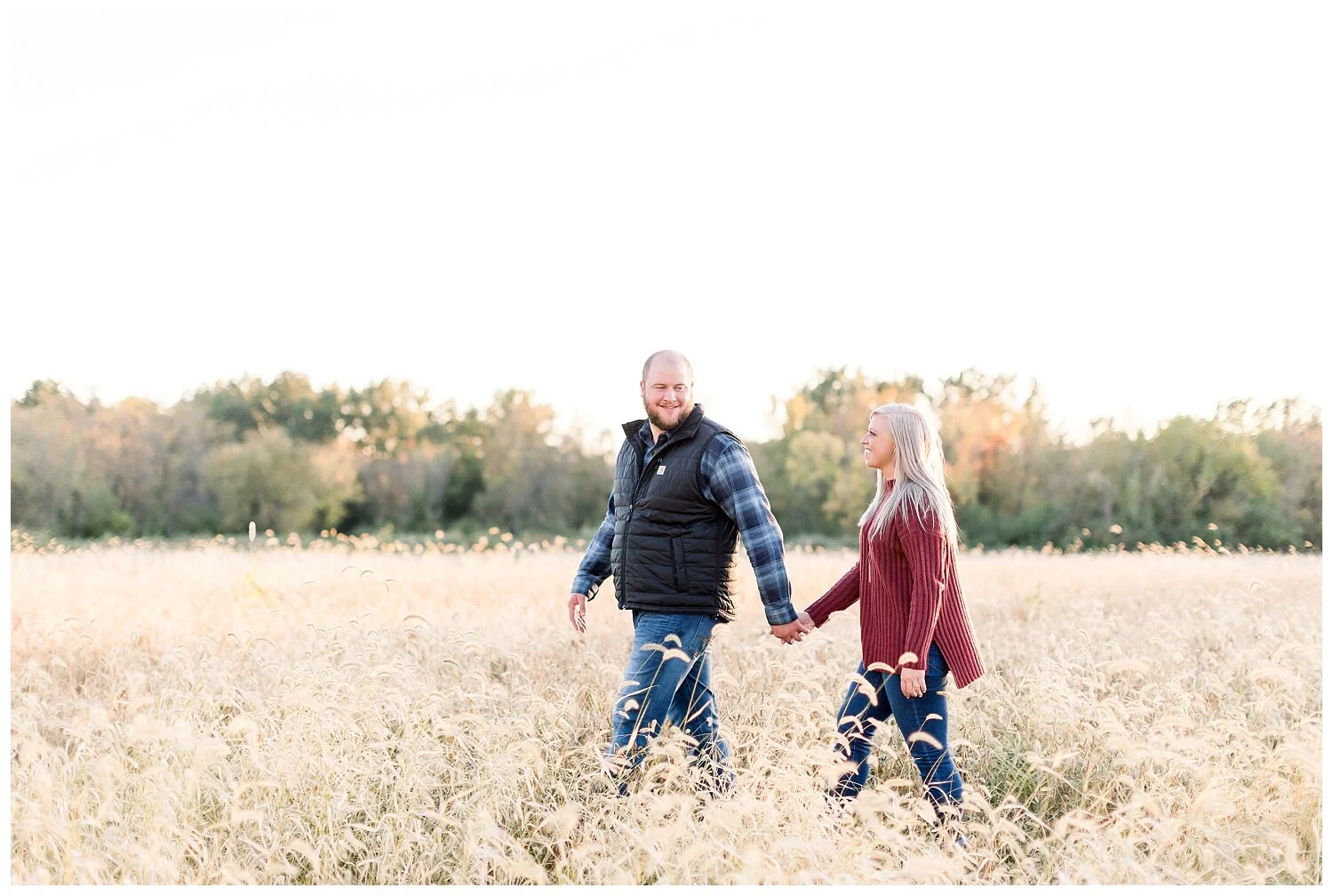 Woodsy Open Fields Engagement Photos // Stefanie + Cory