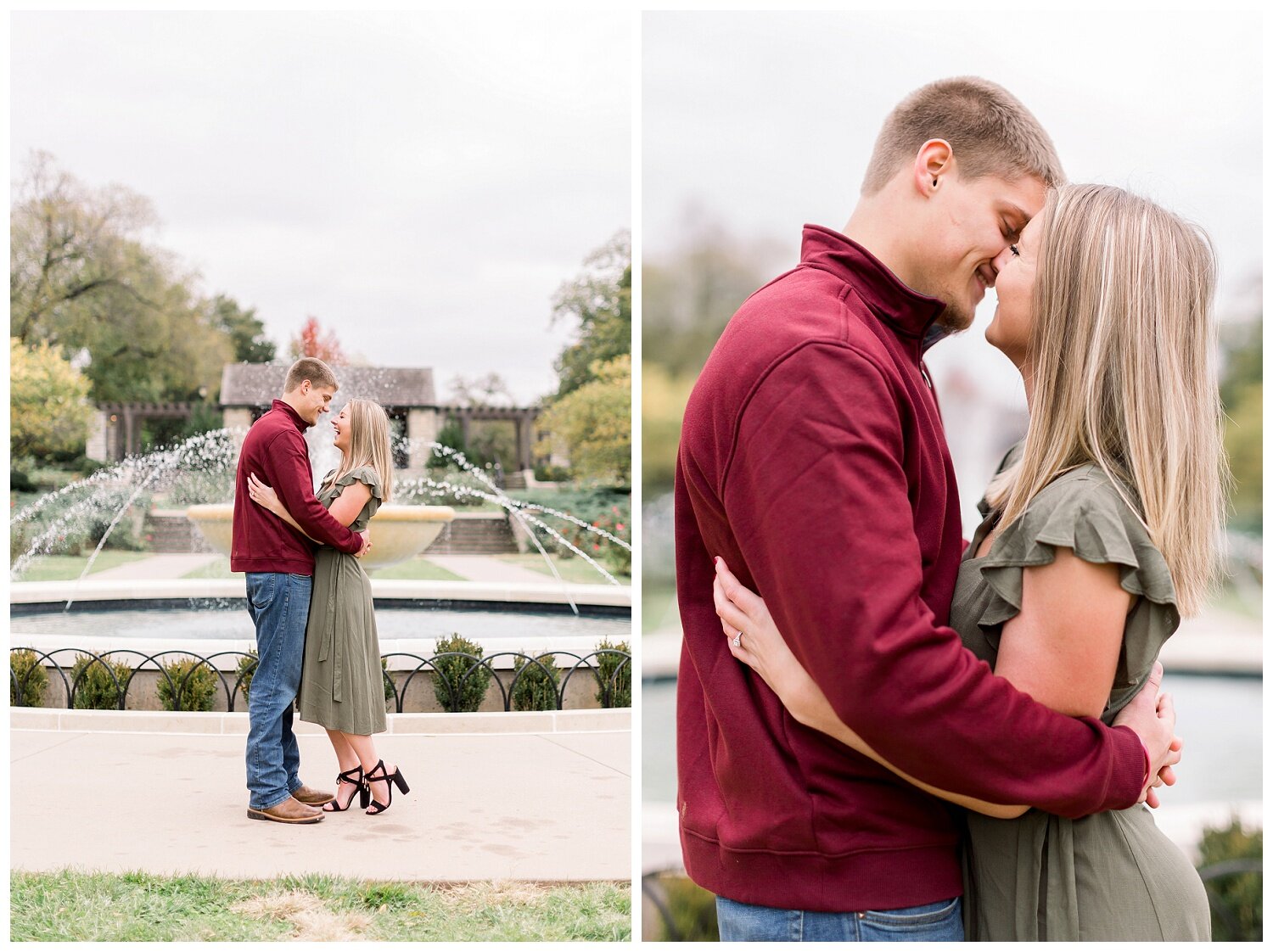 early fall engagement photos downtown KC