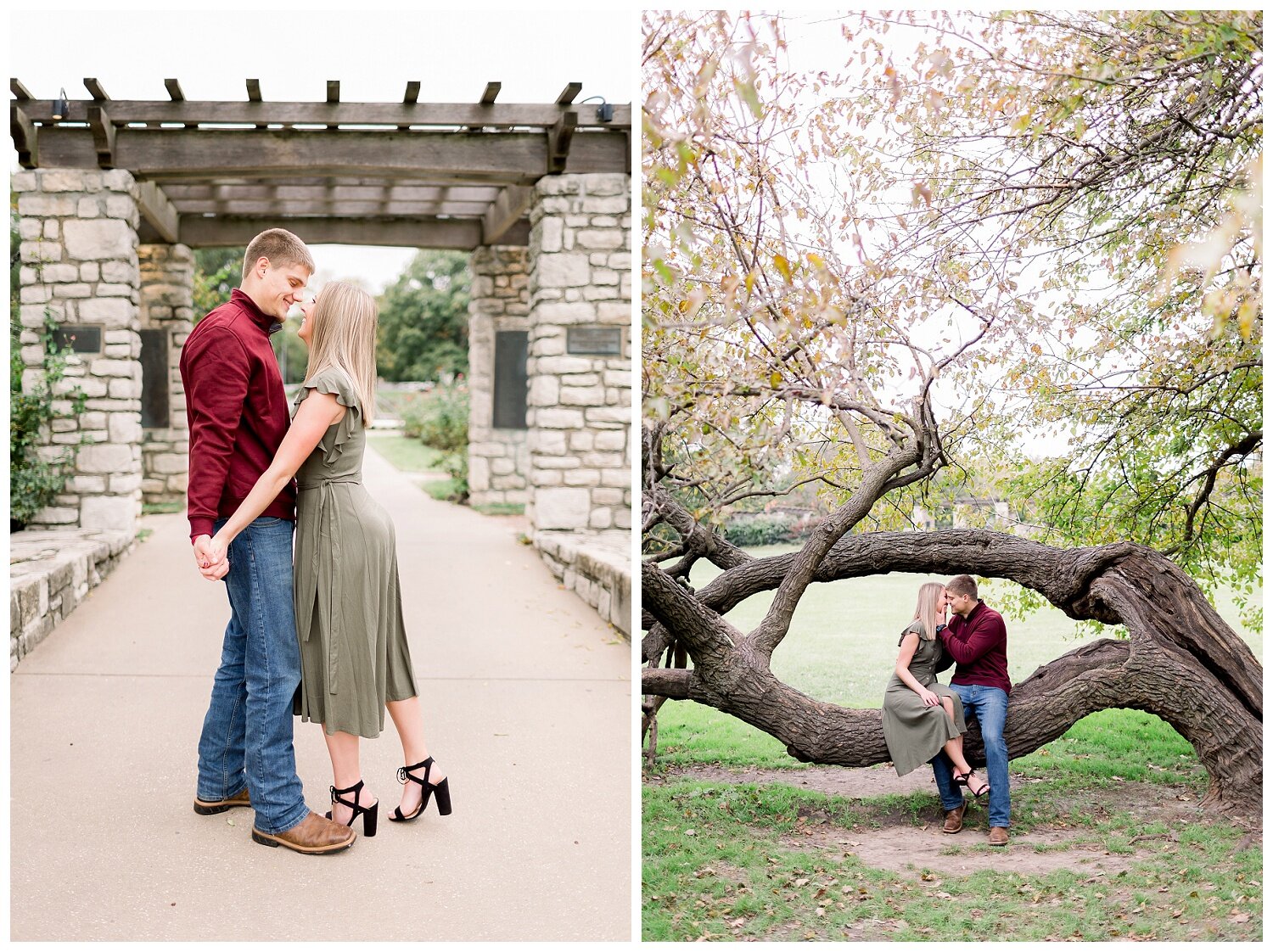 early fall engagement photos at Loose Park