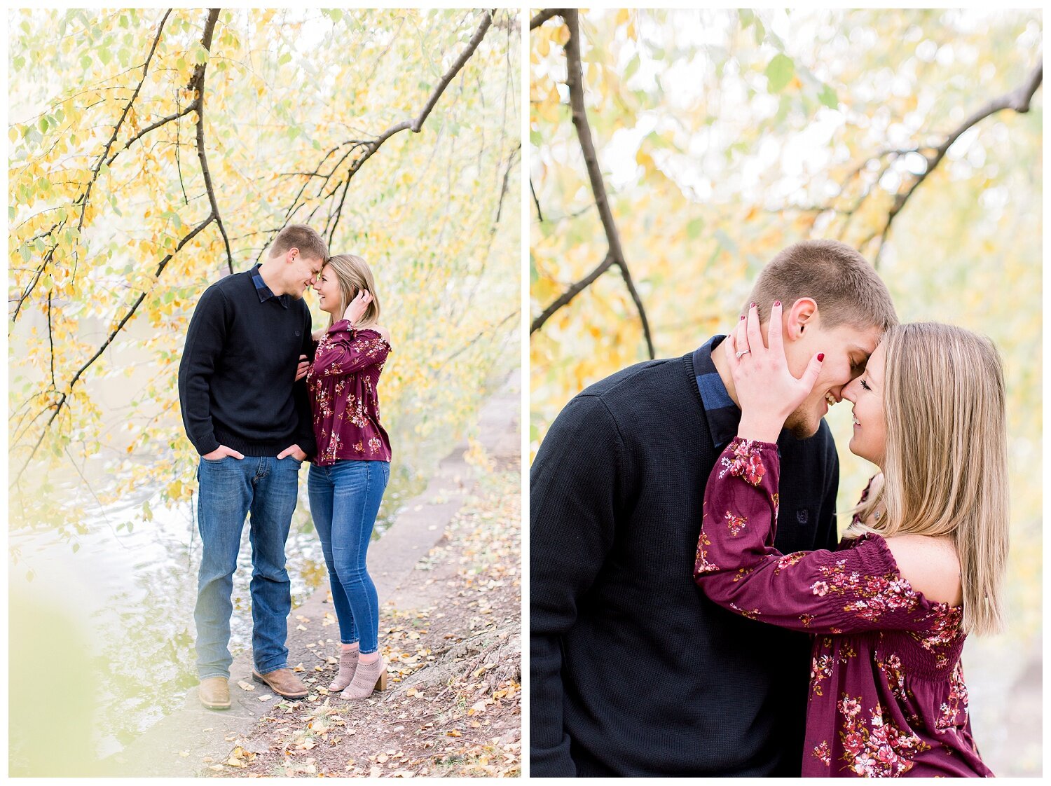 fall engagement photos in kansas city