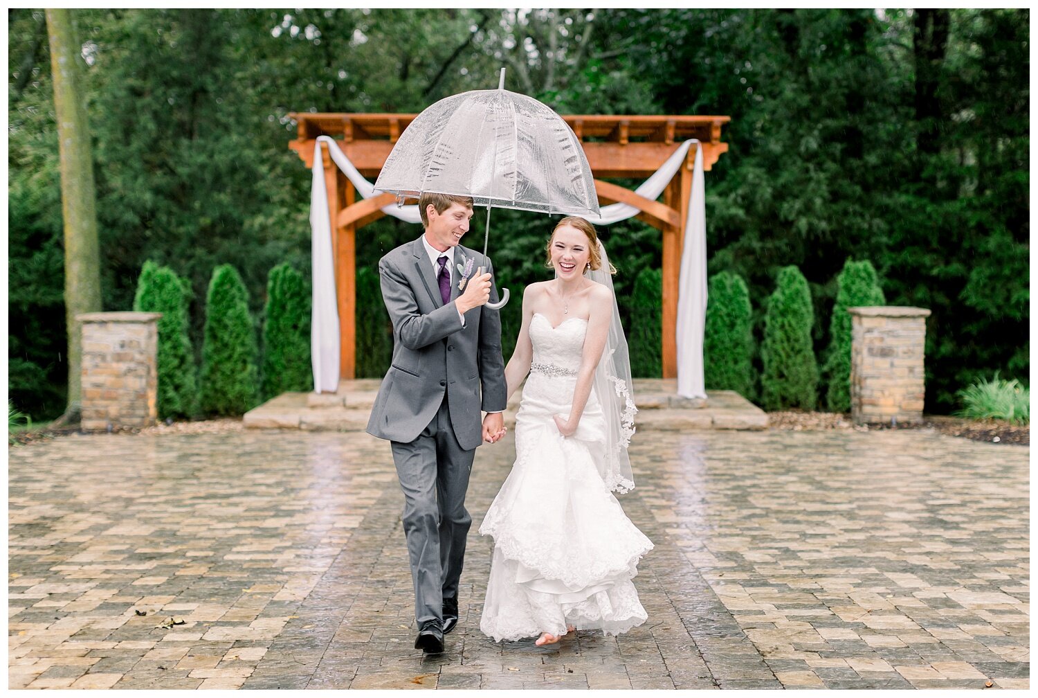 Rainy wedding at Timber Creek Events