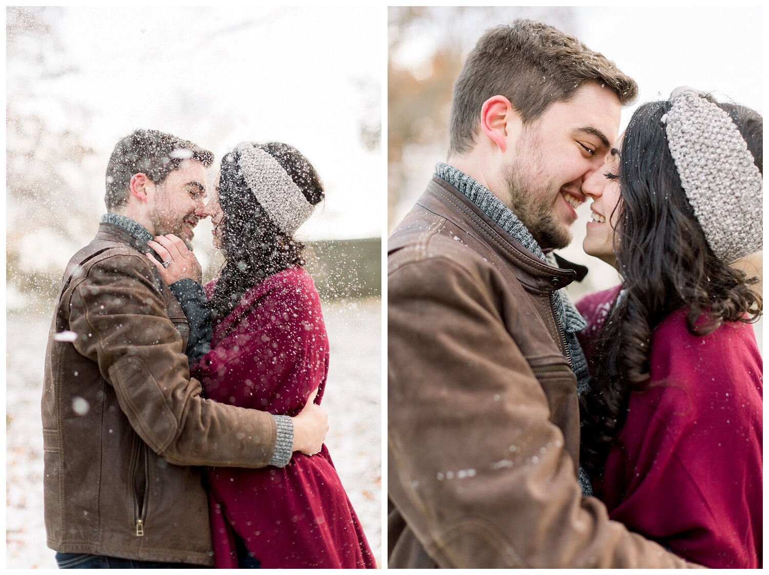 snow covered engagement photos kansas city