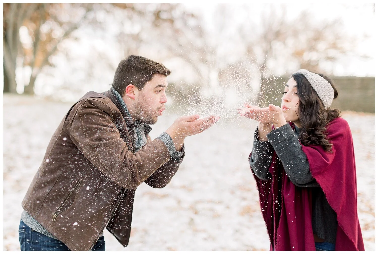 Snowy Engagement Session at St. Benedictine College Campus // Annie + John Kyle