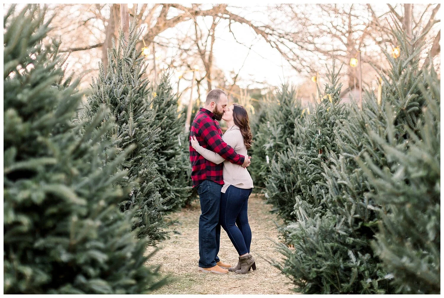 Cozy Christmas Tree Farm Engagement Session // Meghan + Chris