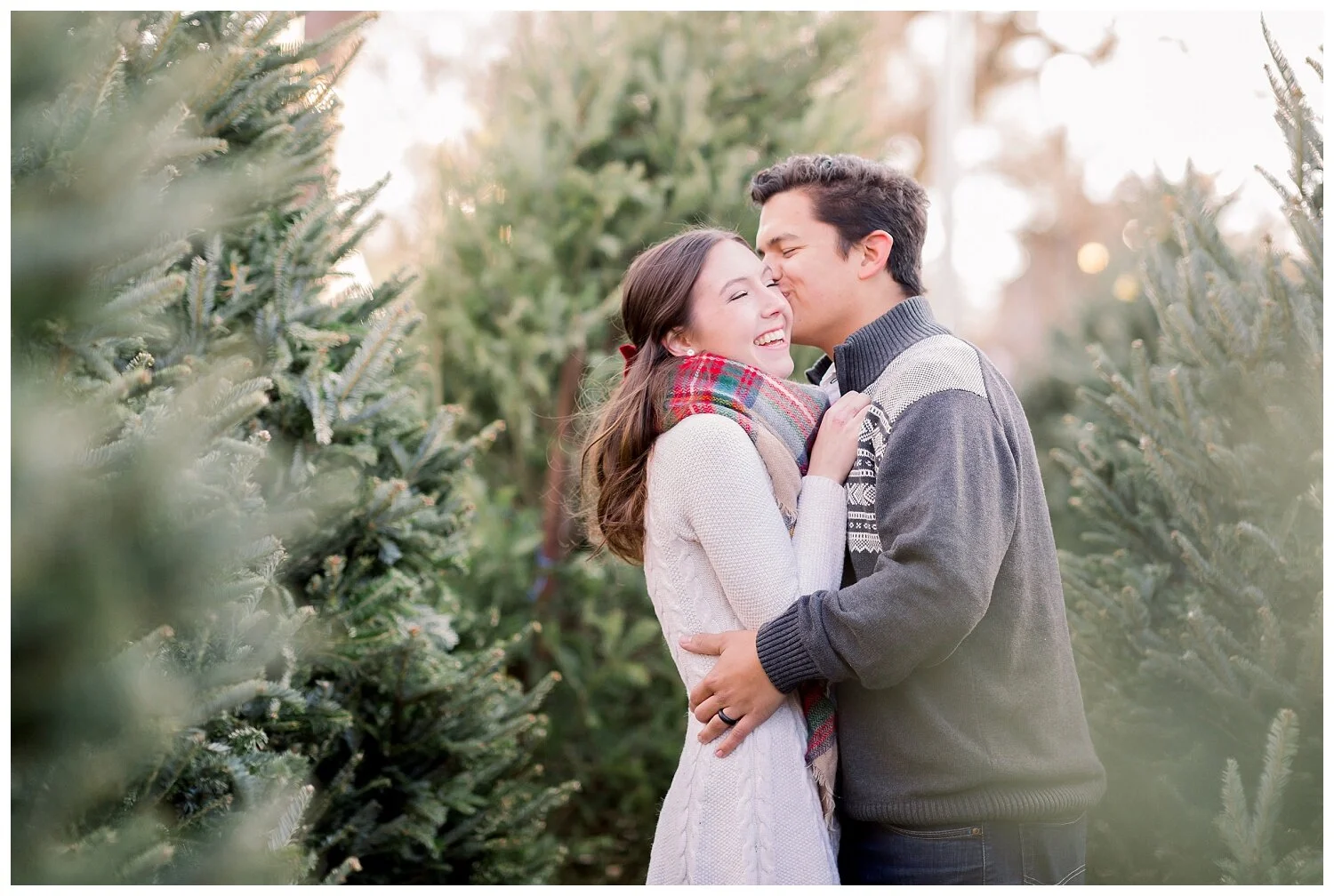 Kansas City Christmas Tree Farm Engagement // Annie + Josh