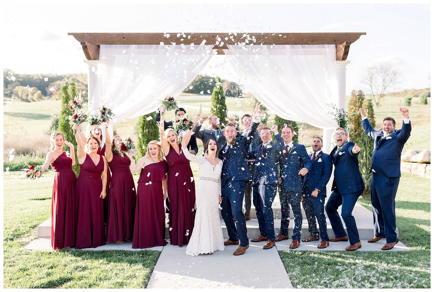 Outdoor wedding photos at The Fields of 1890