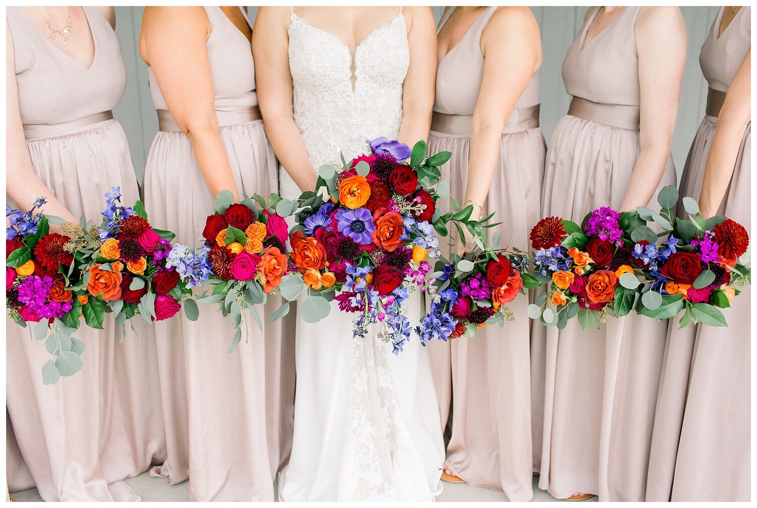 Heart and Soul Floral brightly colored wedding bouquets