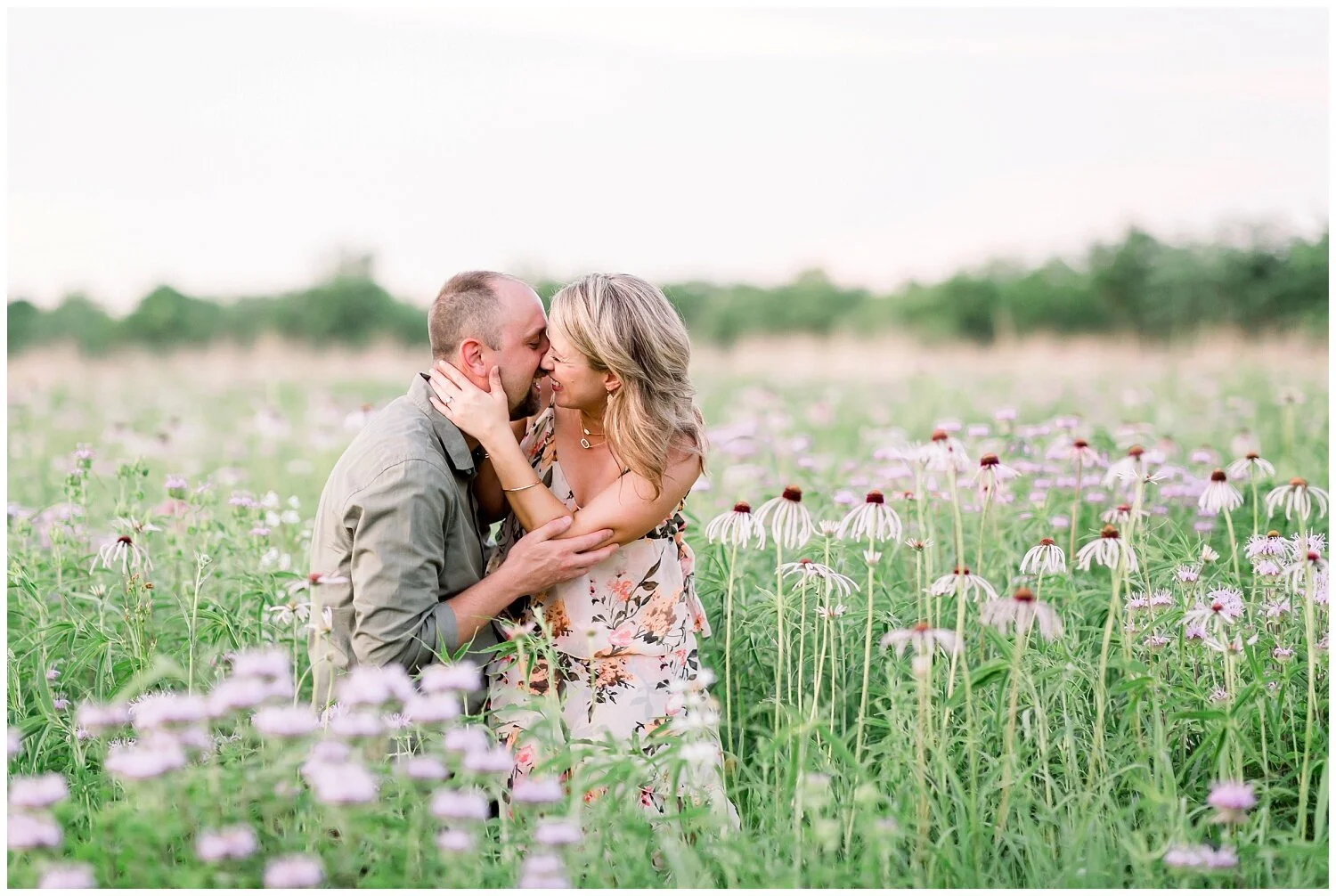 A Wildflower Field in Kansas Engagement Session // Rachel + Josh
