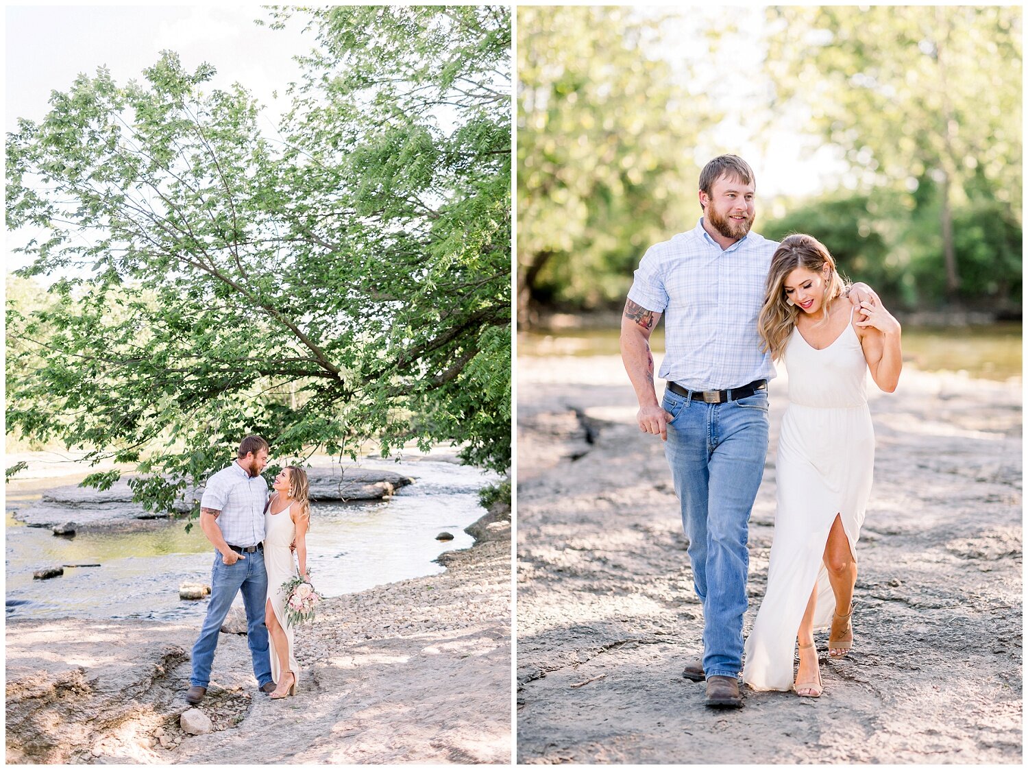 creekside engagement photos in the carolinas