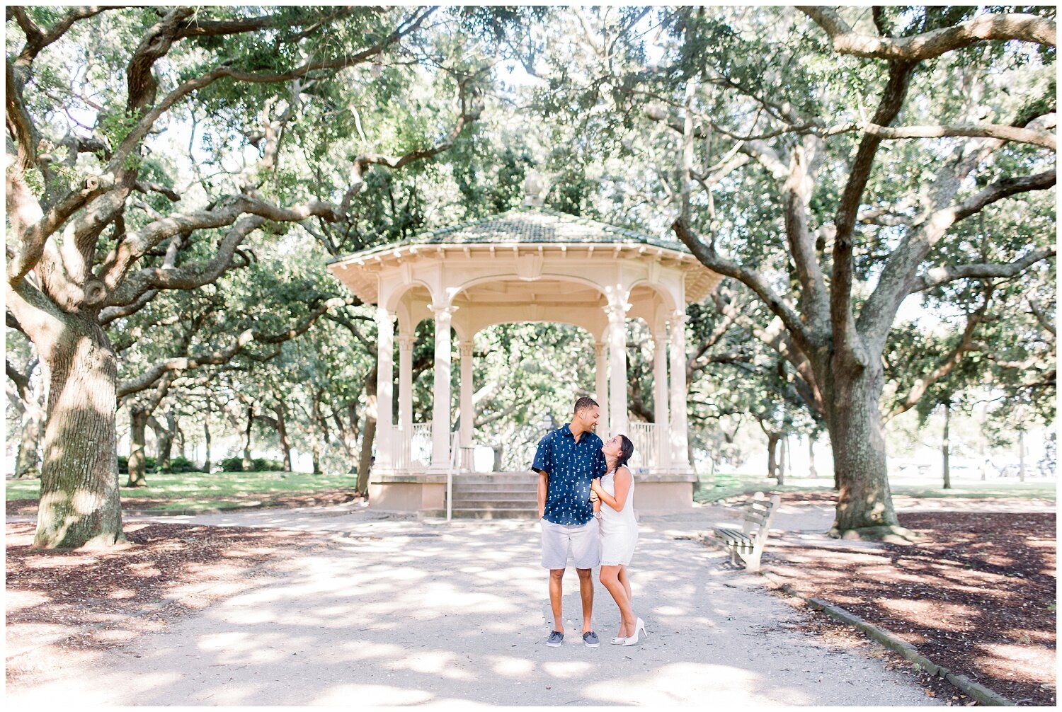 White Point Garden, Charleston SC Engagement photos