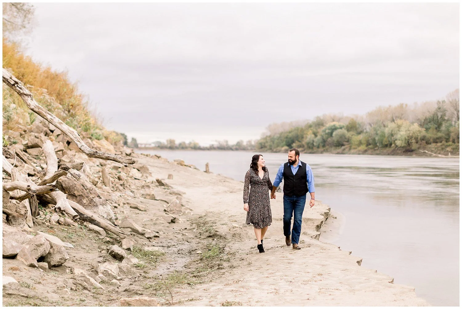 Missouri River, Kansas City Engagement Photos // Sarah + Christian