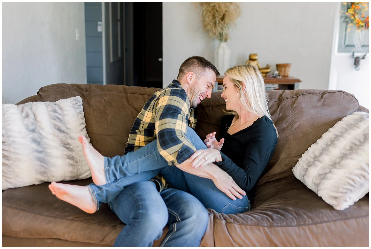In Home Engagement Session with the fur-babies // Kasey + Joey