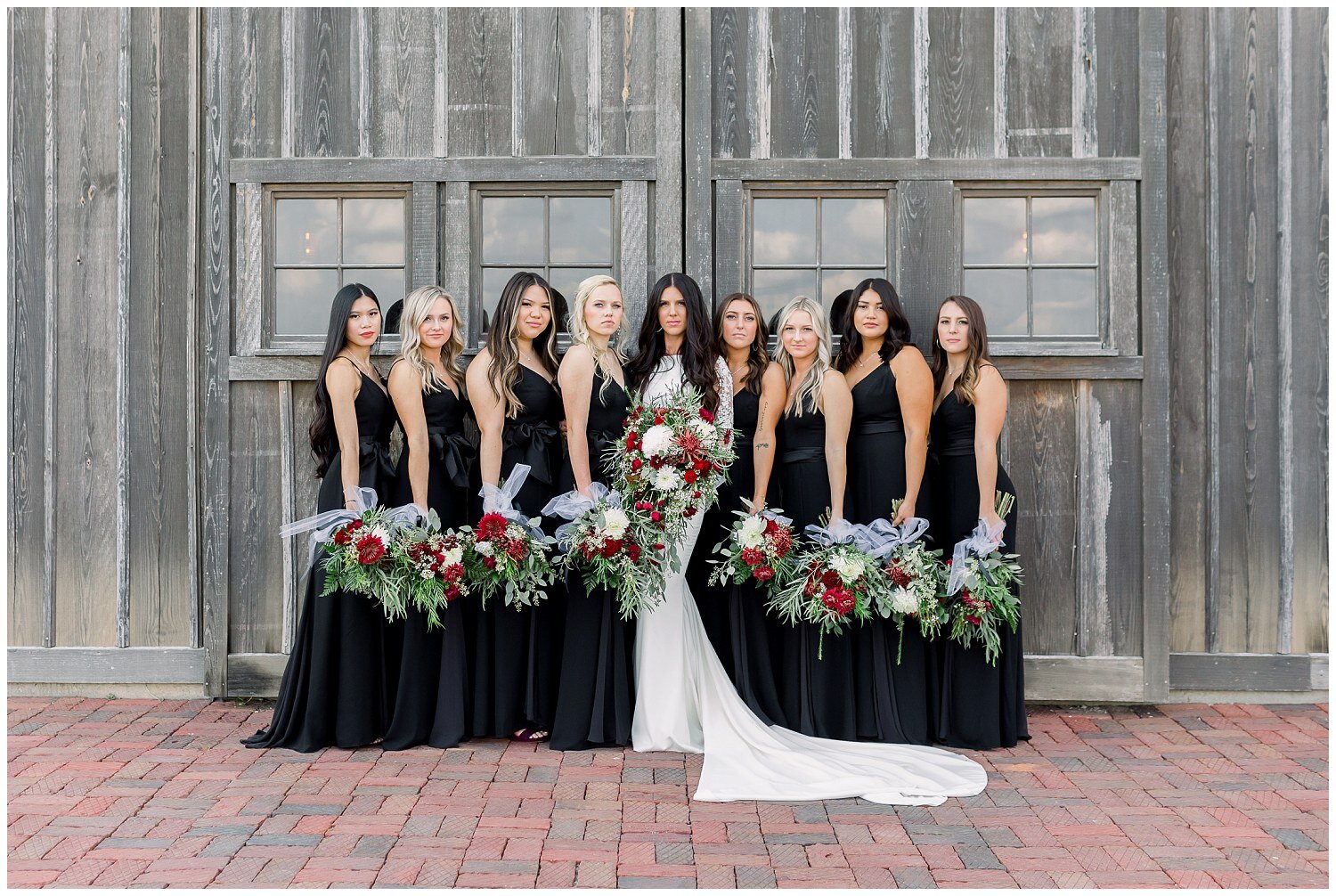 black bridesmaid dresses in the fall