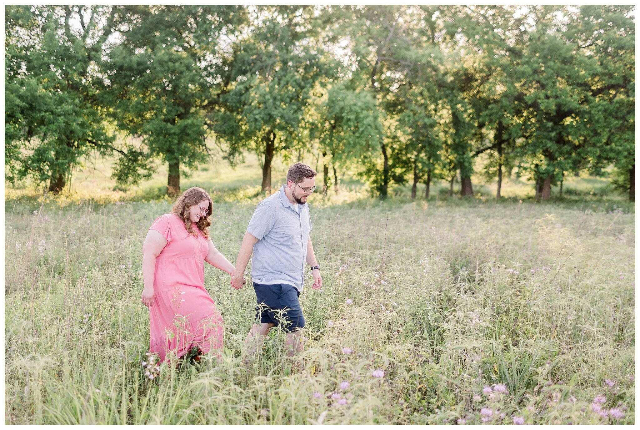 Summery Engagement Photos at Shawnee Mission Park // Megan + Mitchell