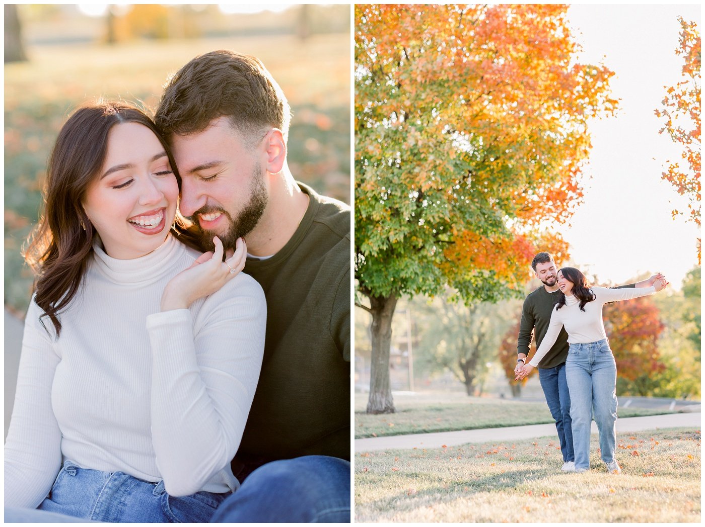 Fall engagement photos in Kansas City
