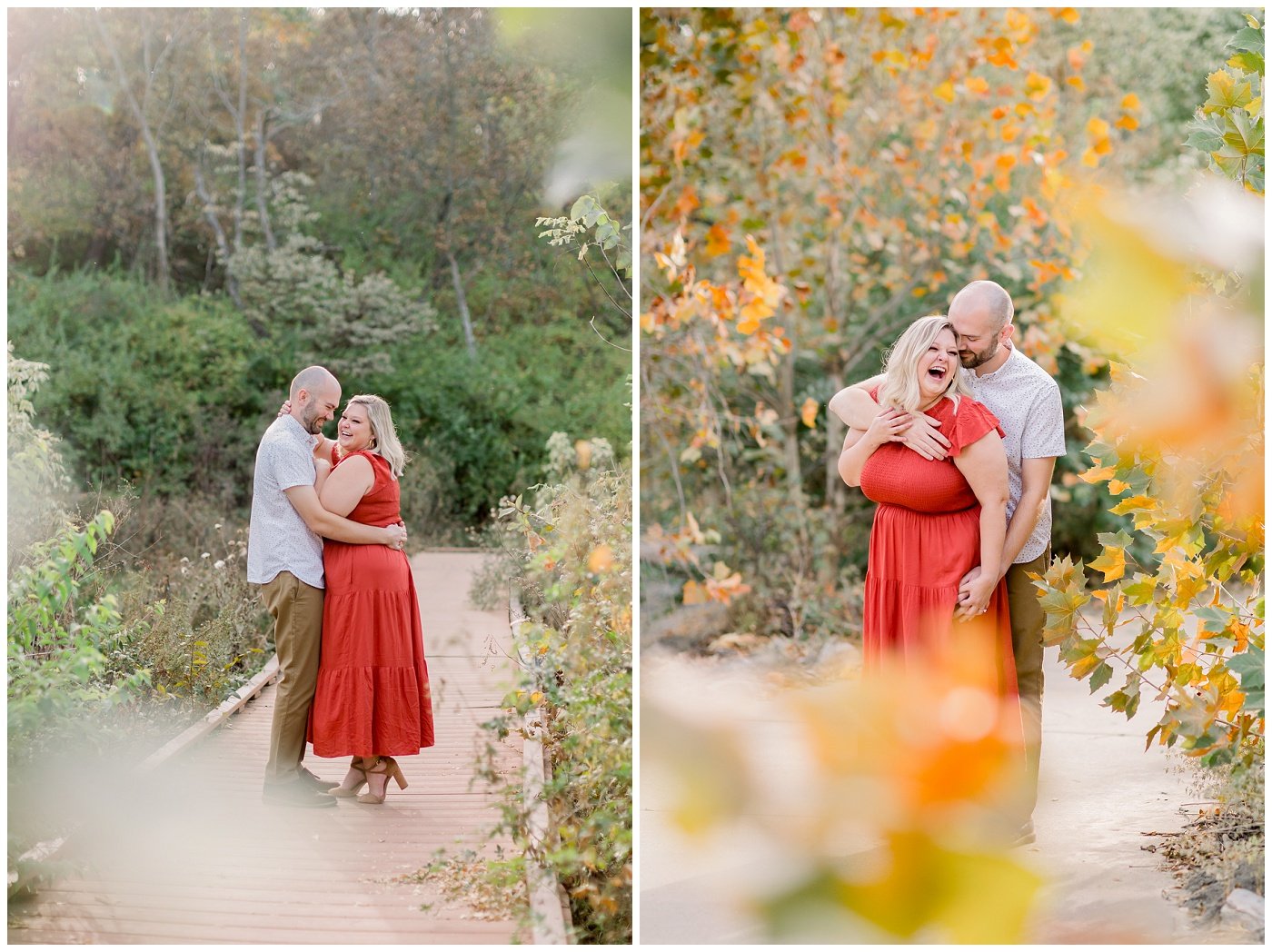 Kansas City fall colors engagement photos