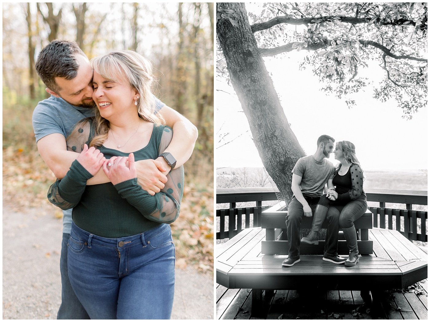 Engagement photos at Weston Bend State Park