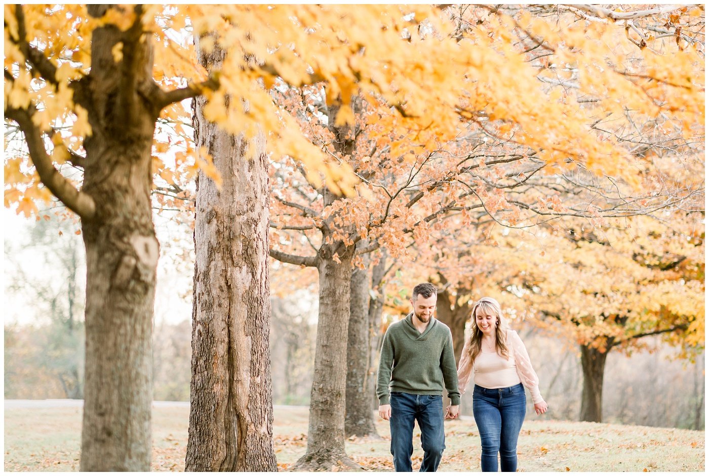 Fall colorful engagement photos