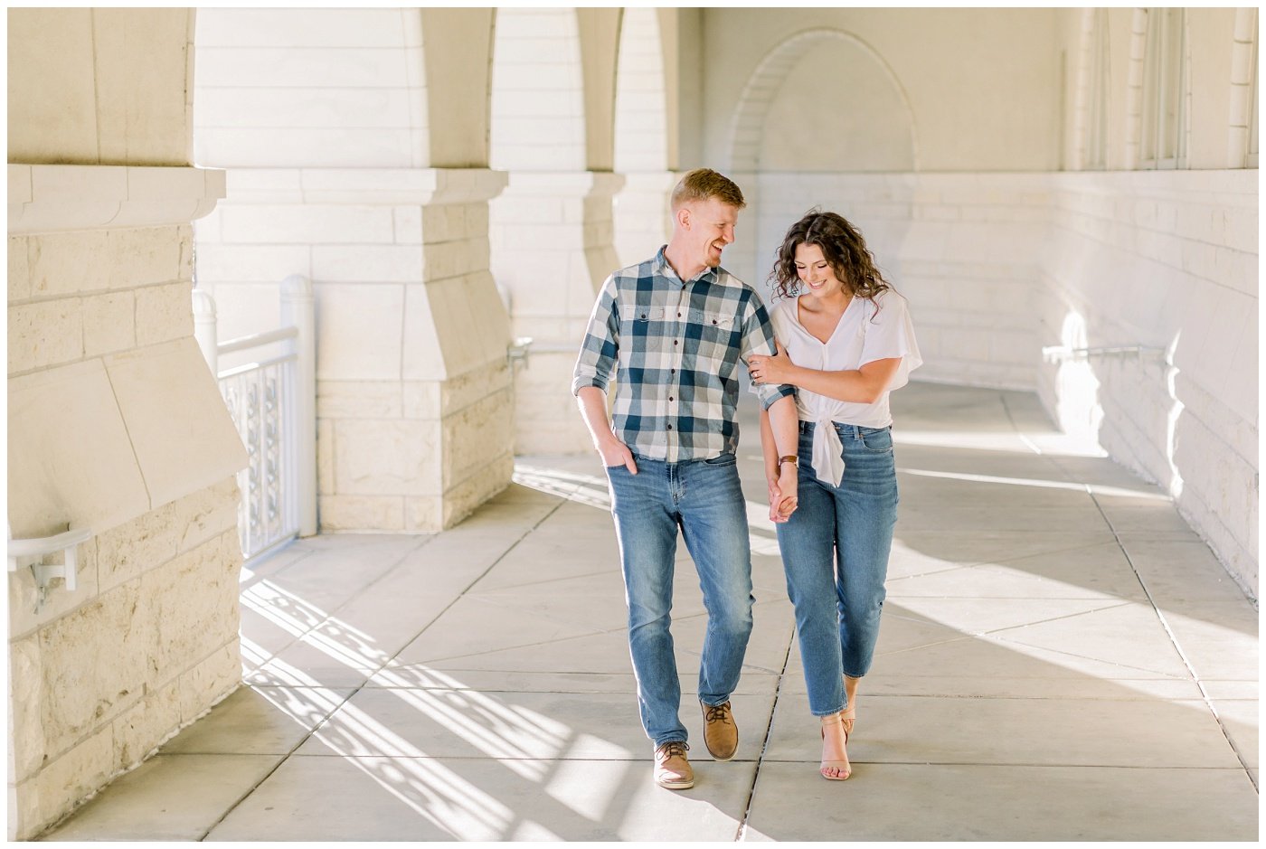 Engagement photos on college campus