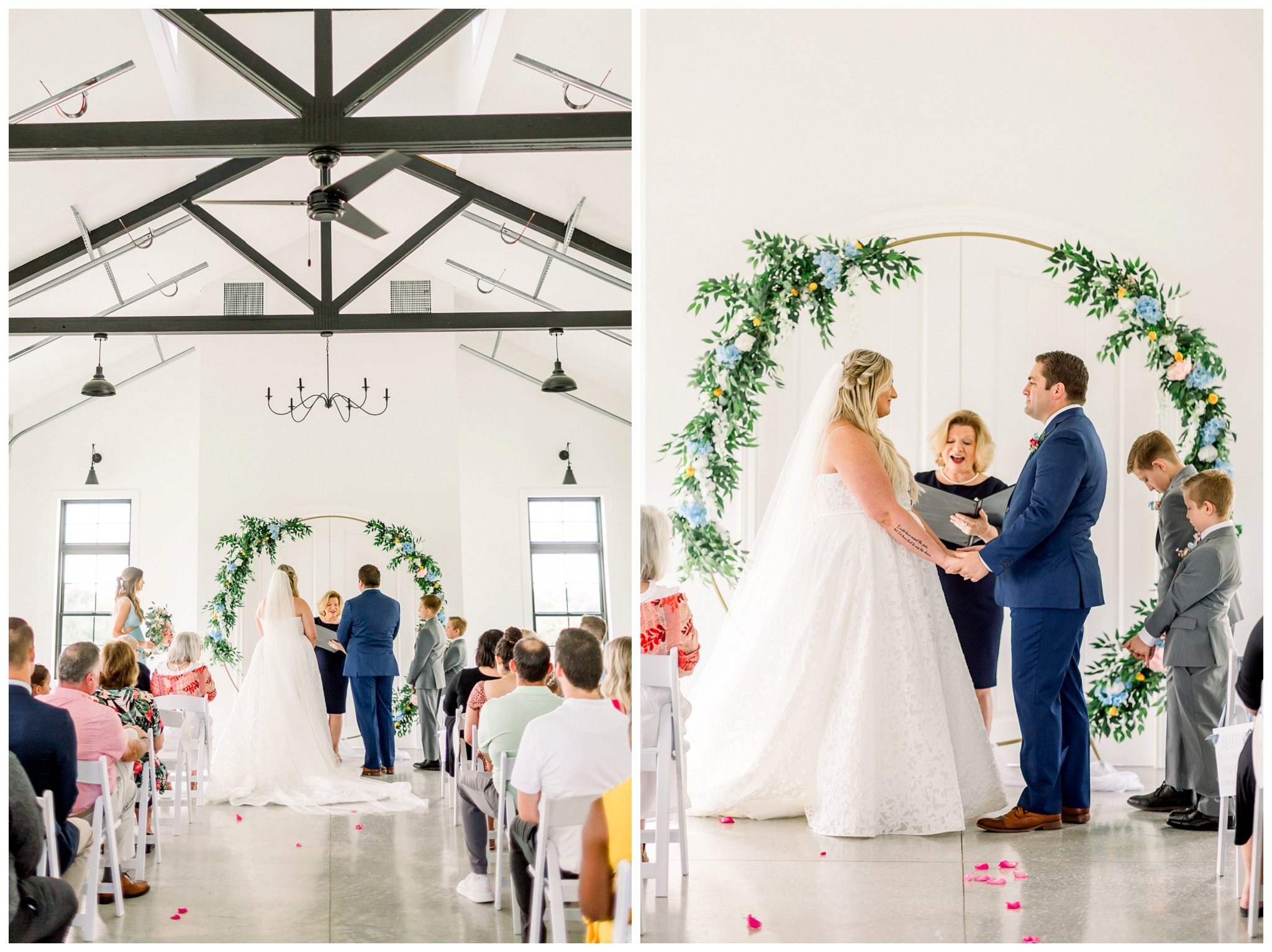 Small weddings in white chapel