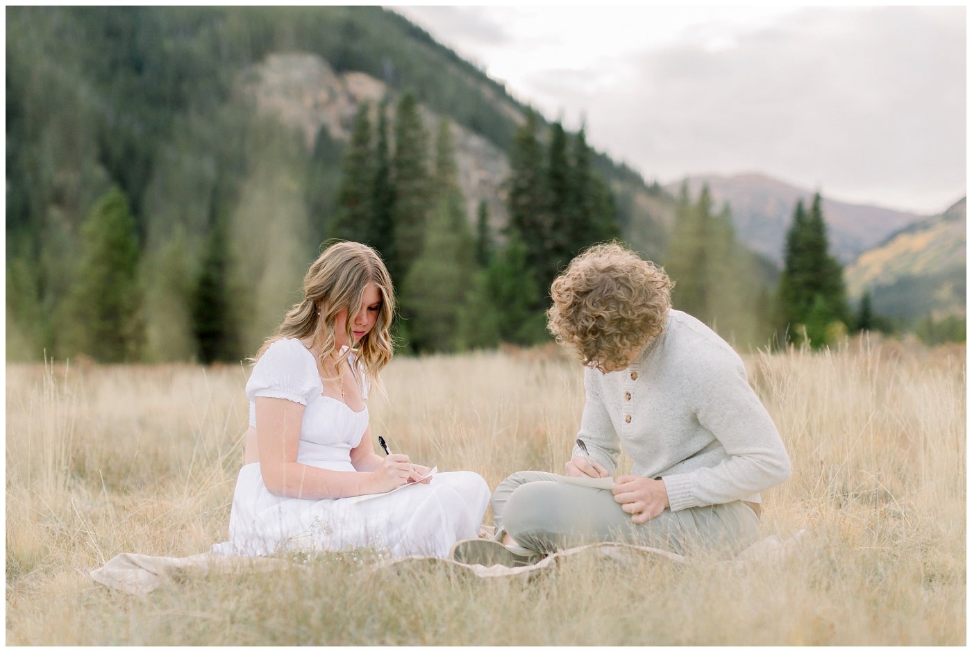 Writing letters at engagement