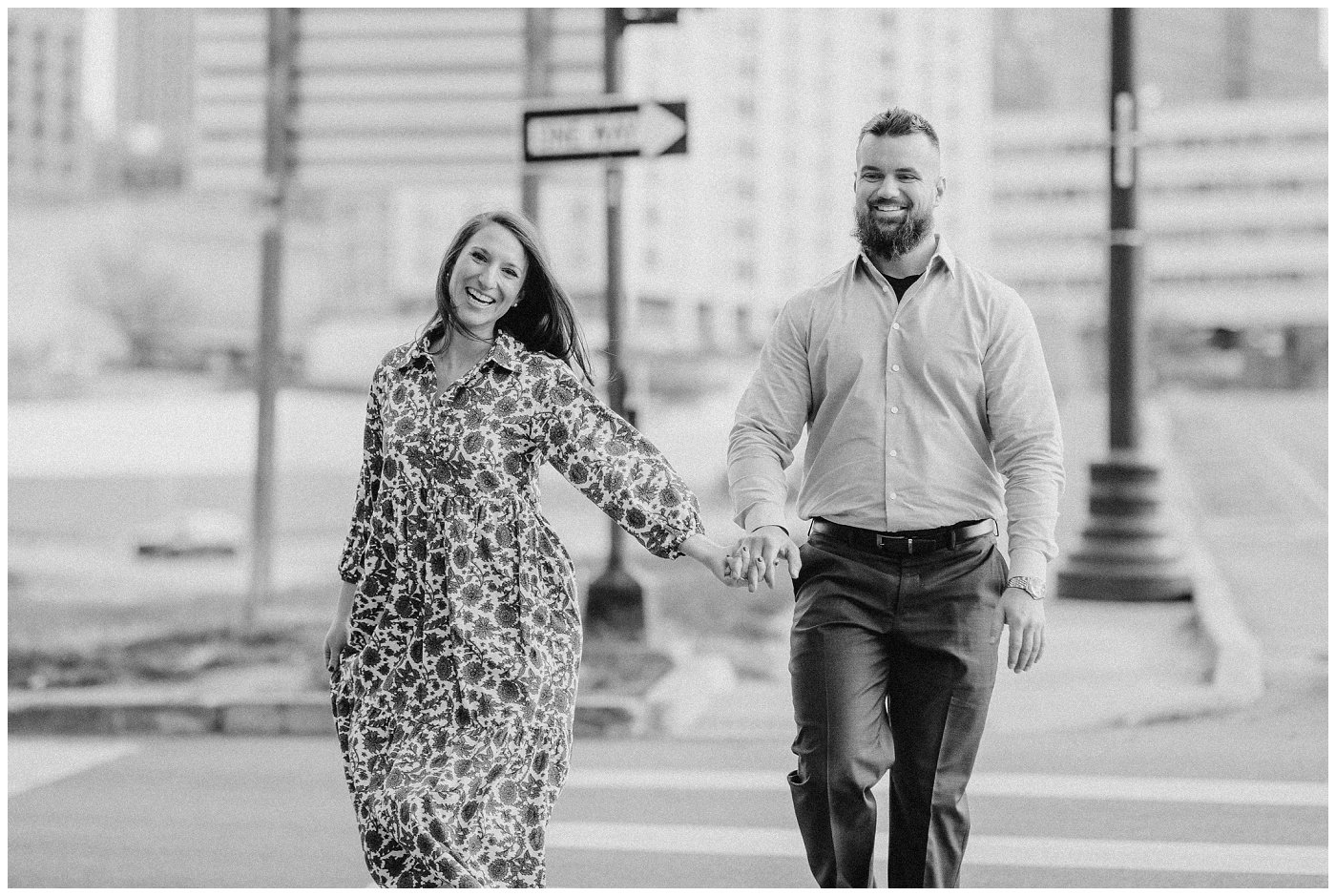 Playful engagement photos KC